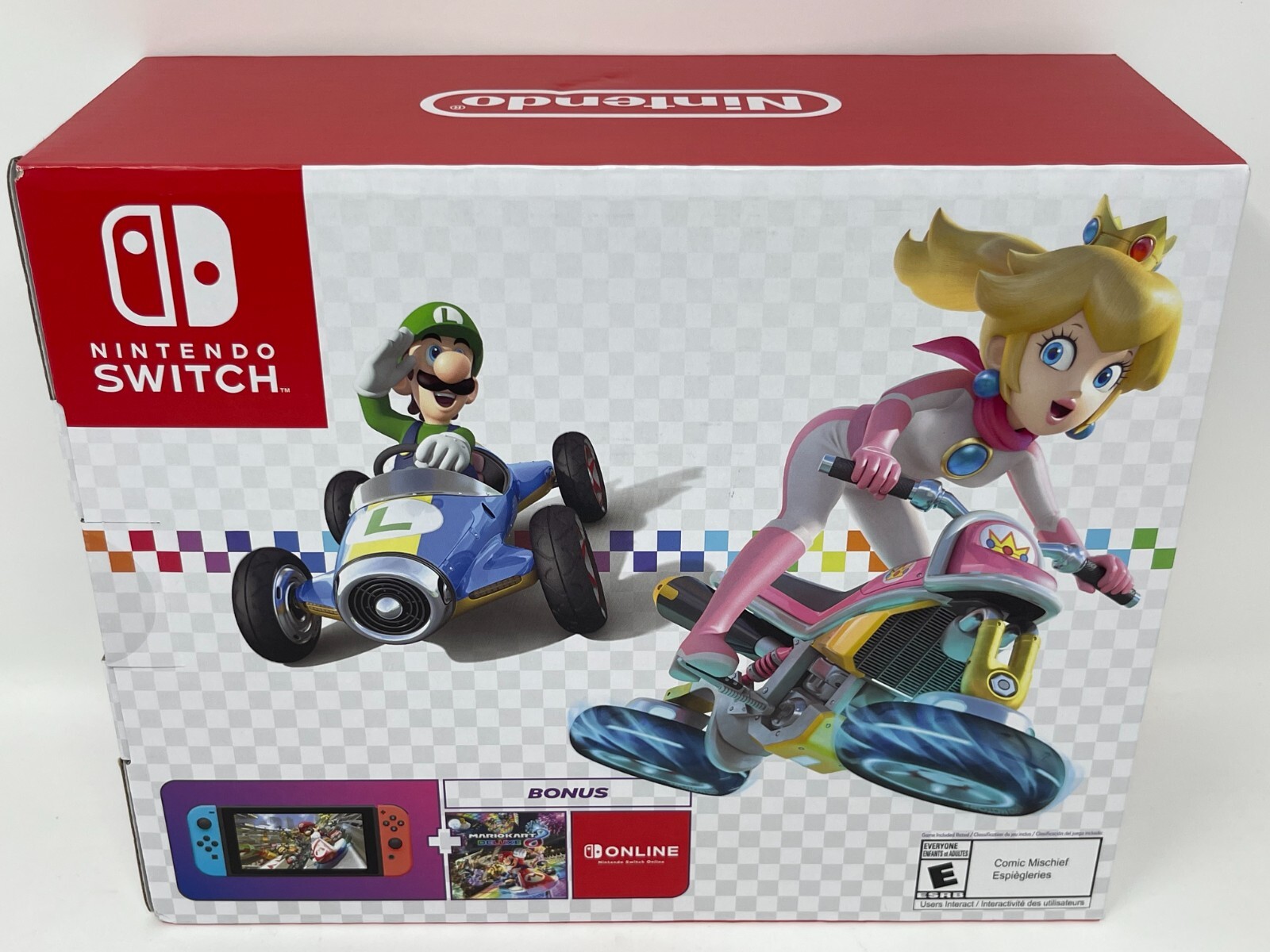 Nintendo Switch Mario Kart 8 Deluxe Bundle Neon Blue & Neon Red Joy-Con Game Dow