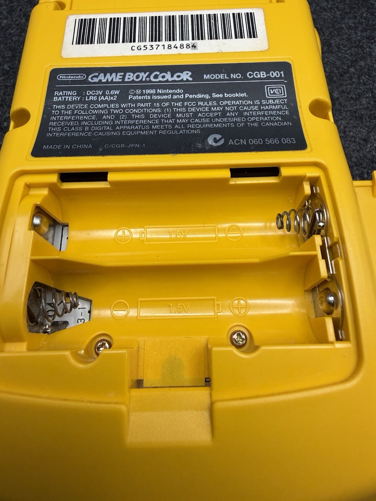 Nintendo Game Boy Color Dandelion Yellow OEM CGB-001 Cleaned & TESTED