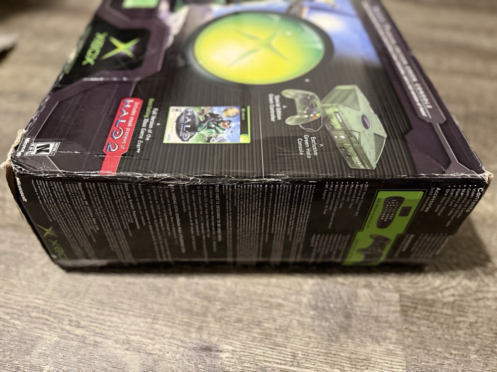 Original Microsoft Xbox Halo Limited Edition Console w/ Box Tested Working READ