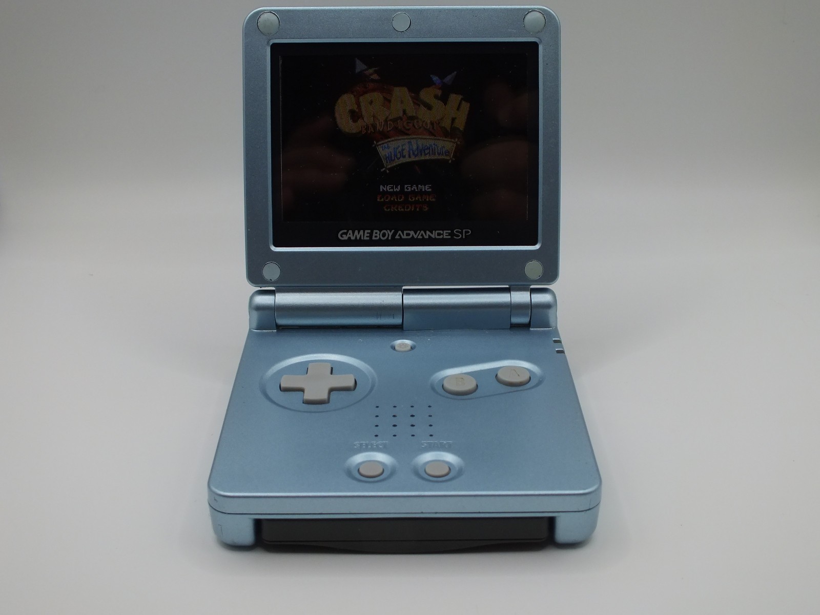 Pearl Blue Nintendo Game Boy Advace SP (Type C)+ Crash Bandicoot Huge Adventure