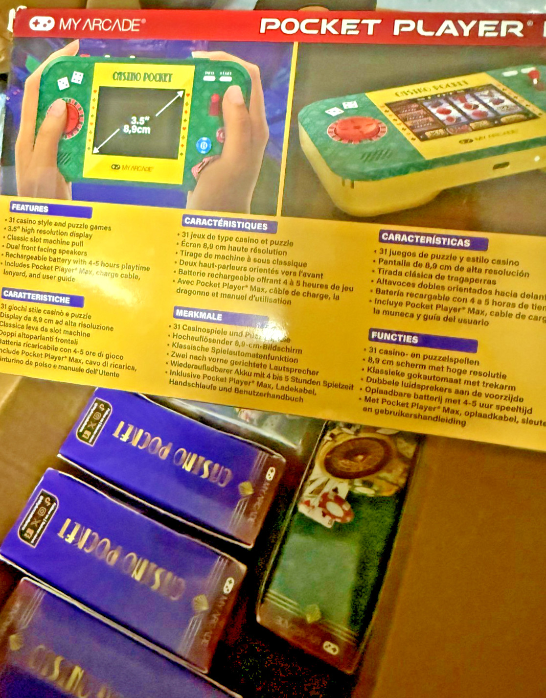MY ARCADE POCKET PLAYER MAX PORTABLE GAMING SYSTEM OVER 30 Casino Style Games