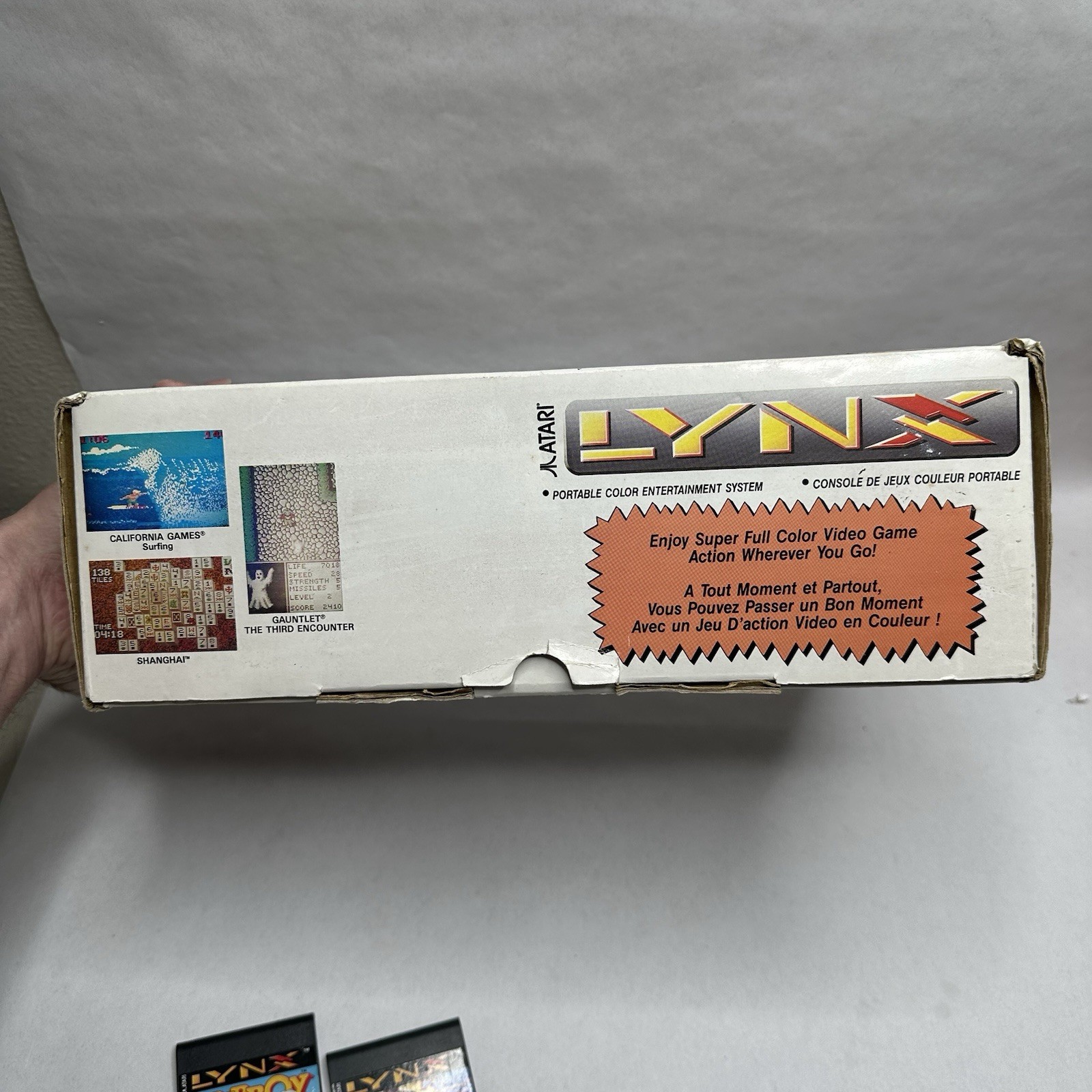 Atari Lynx Gaming System with Original Box Tested and Games Power Cord READ
