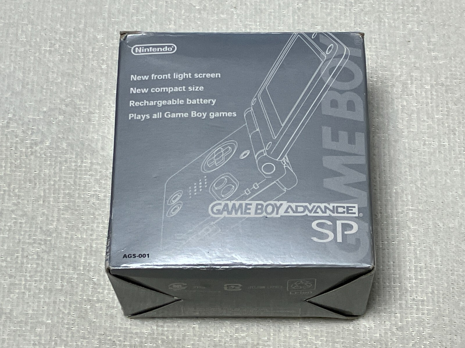Nintendo Gameboy Advance SP Silver Console w/Box Charger Manual NTSC-J 9933