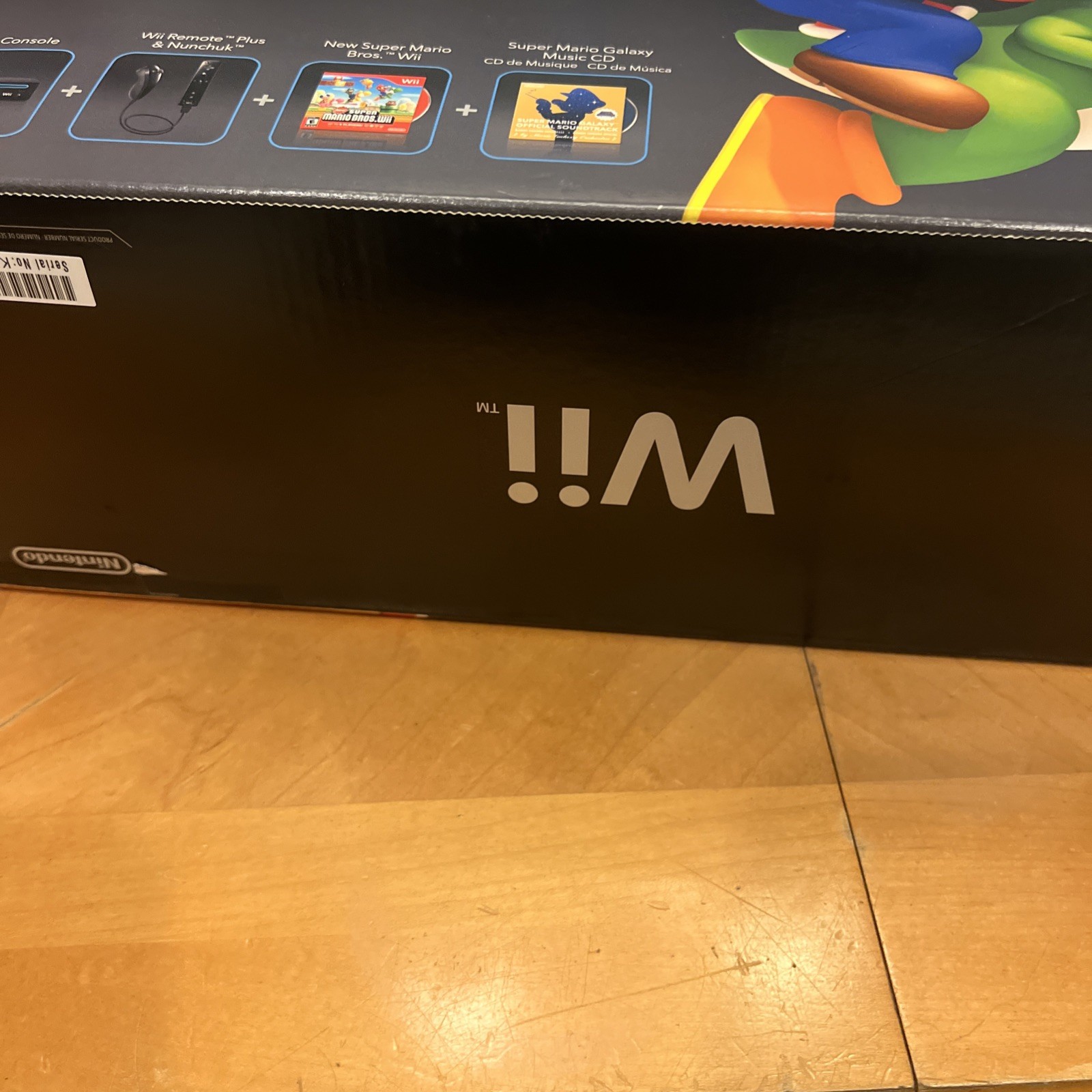 Nintendo Wii New Super Mario Bros. Bundle Black Console Used 4 Games Included