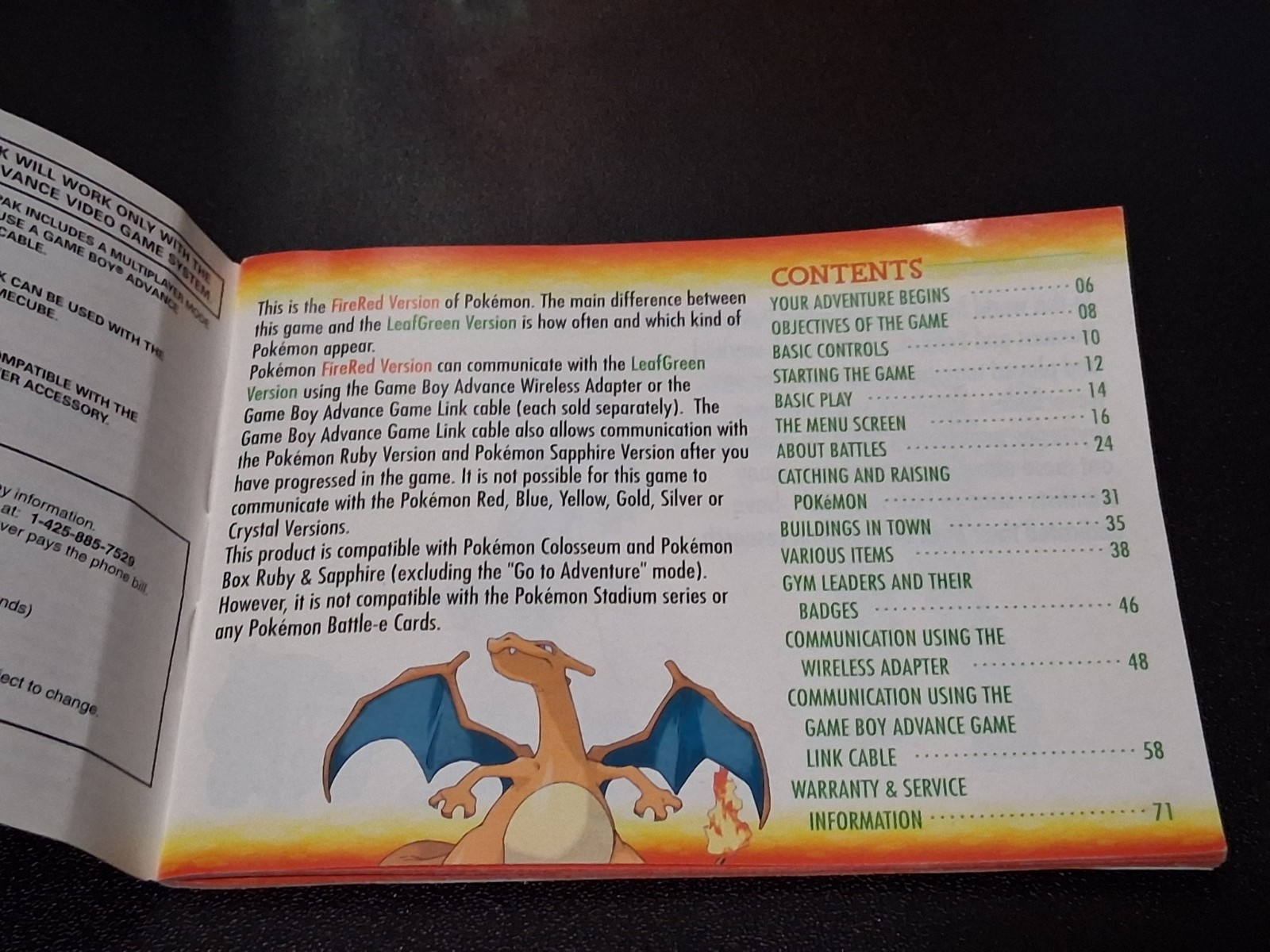 Pokemon FireRed Version Authentic Game Manual Game Boy Advance New Holo Box CIB
