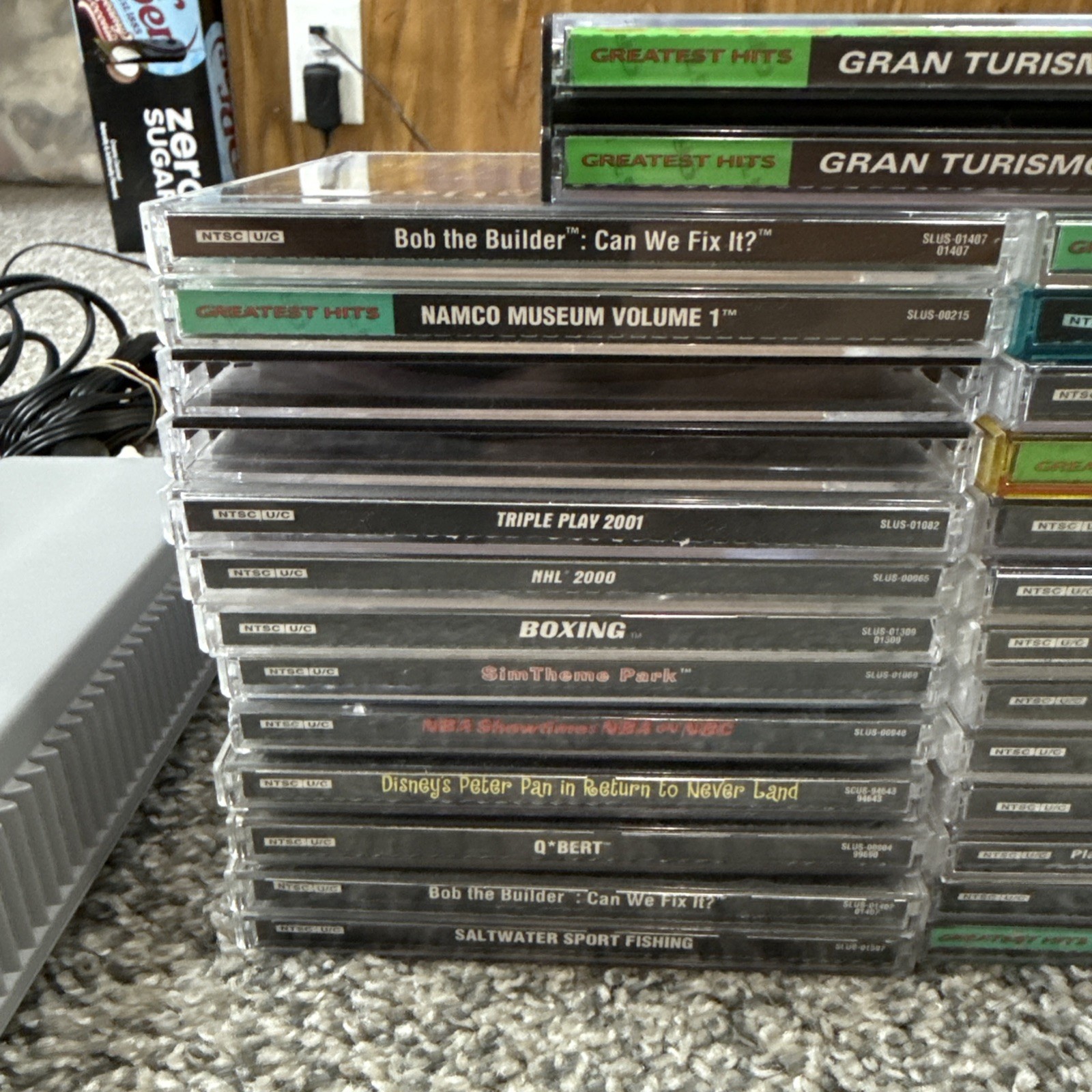 Sony PlayStation 1 SCPH-5501 Console Bundle w/ 2 Controllers, 27 Games