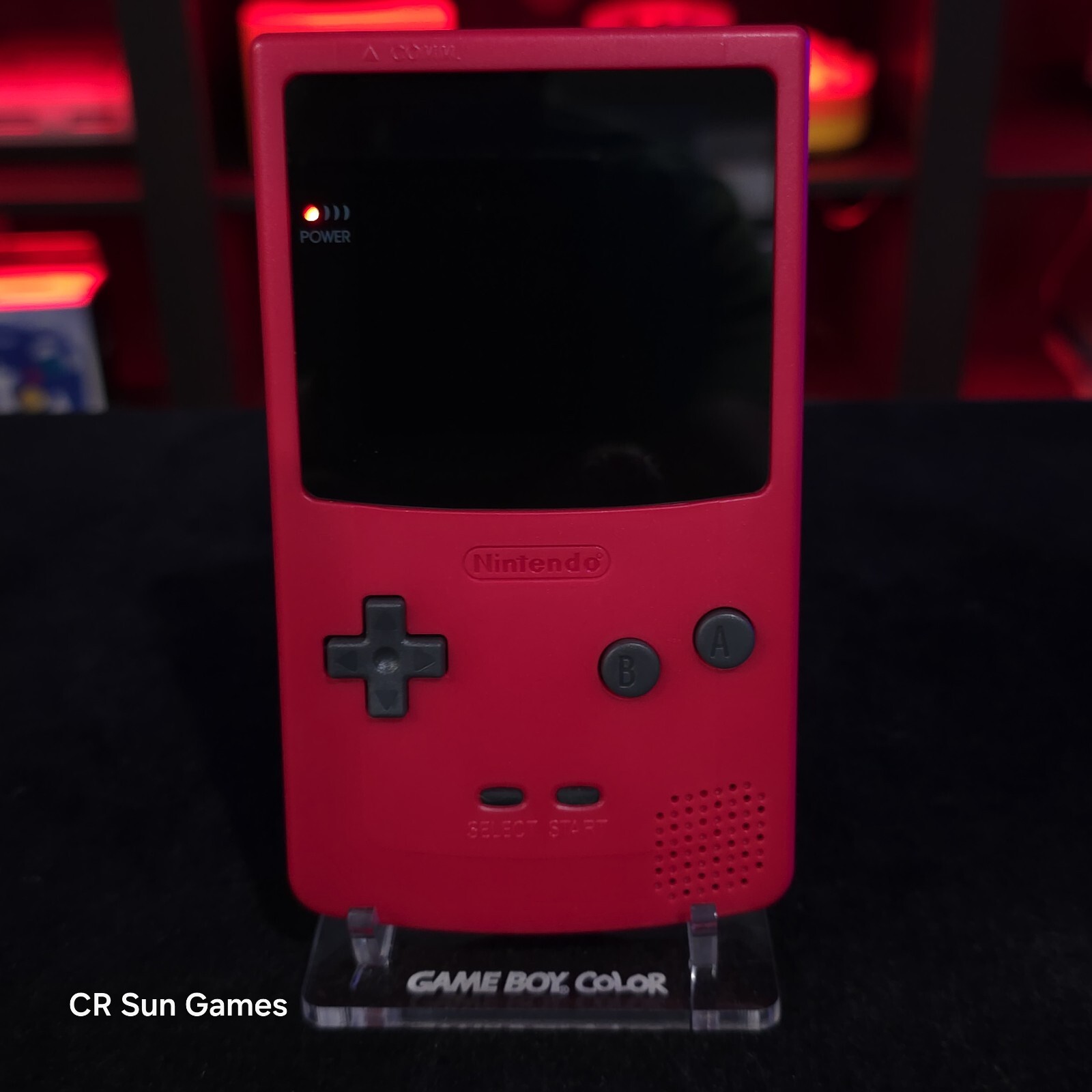 Berry Red Gameboy Color Console OLED Touch Screen And USB-C Rechargeable Battery
