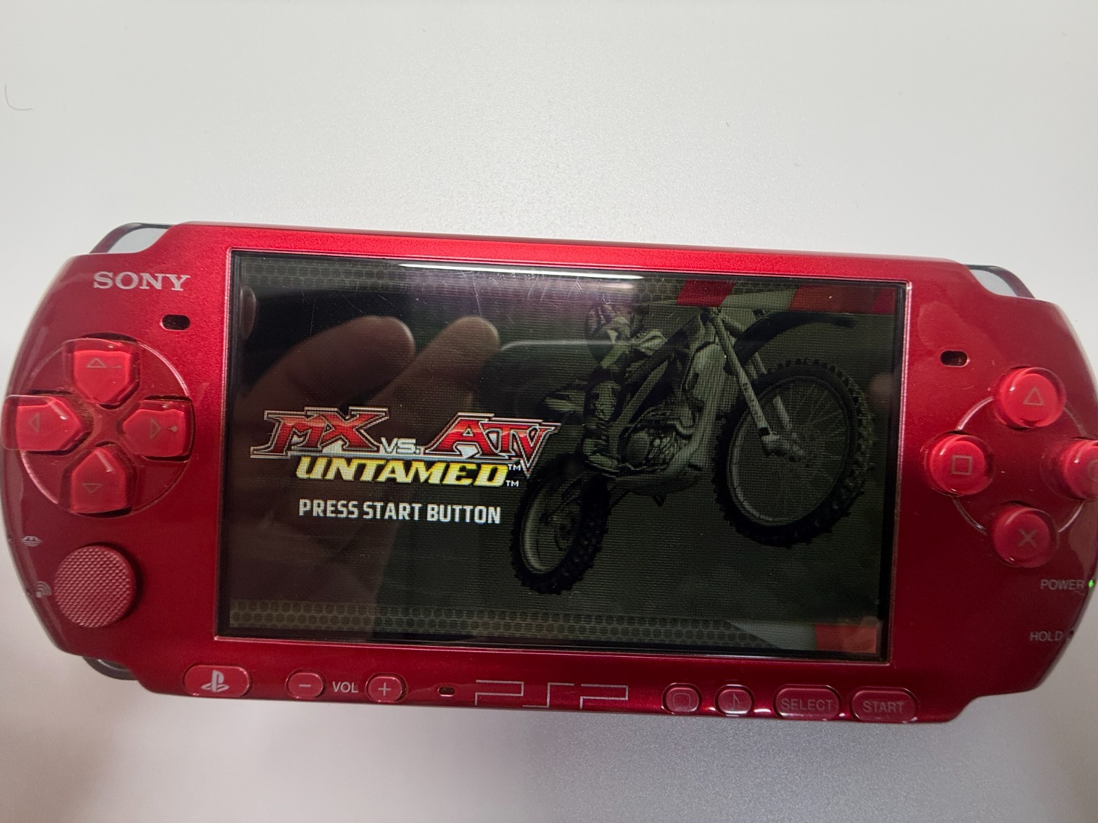 Sony PSP 3000 Radiant Red Racing Bundle MX vs ATV Untamed 4GB Memory Card Charge