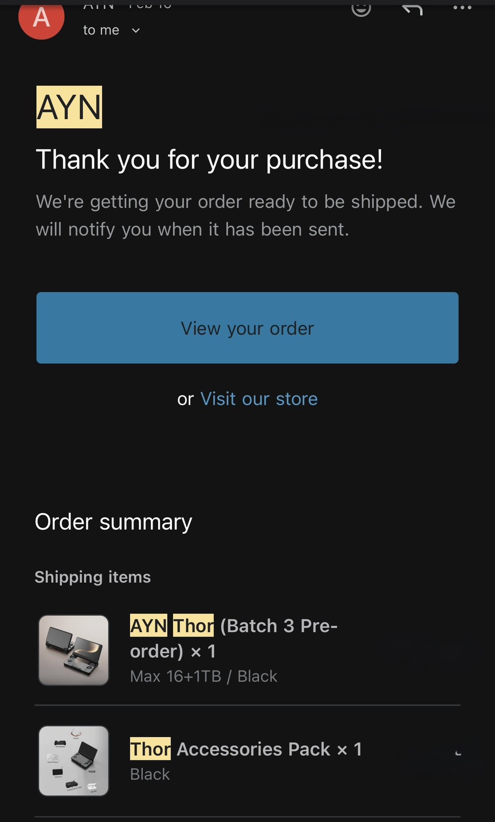 AYN Thor Max 1TB/16GB/UFS 4.0- BLACK – Batch 3 – Brand New/Sealed w/accessories
