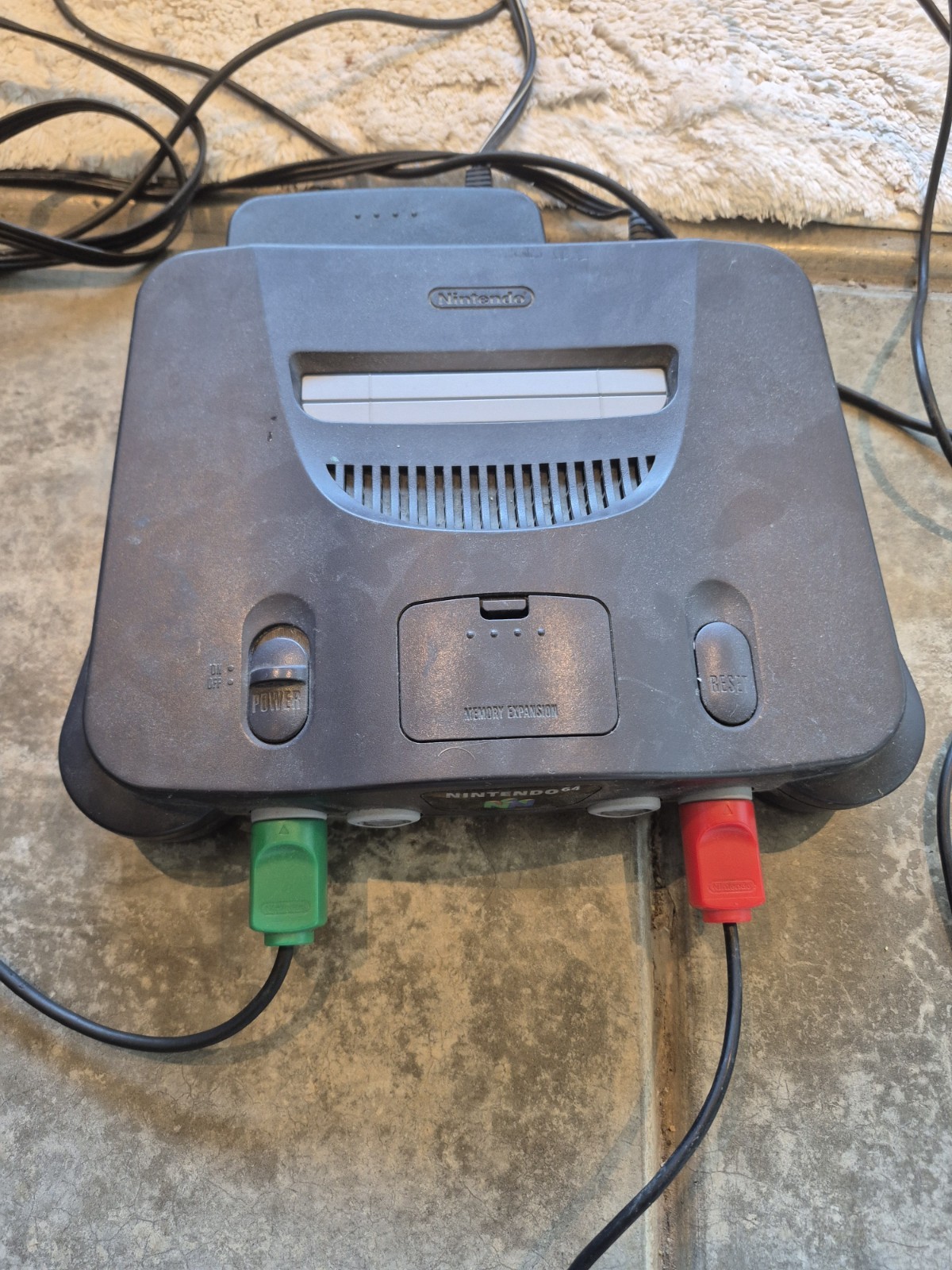 Nintendo 64 Black Video Game Console with Cables Tested Working