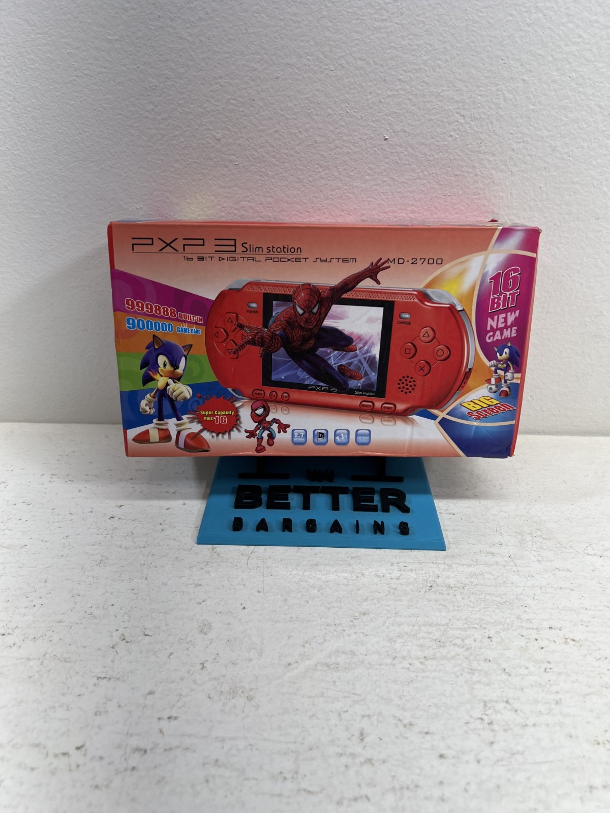 PXP3 Slim Station Handheld Console 2 cartridge games *Tested*