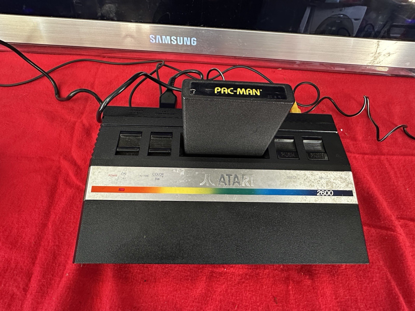 Atari 2600 JR Console w/ Cords And joystick + PAC-MAN Game Tested free shipping