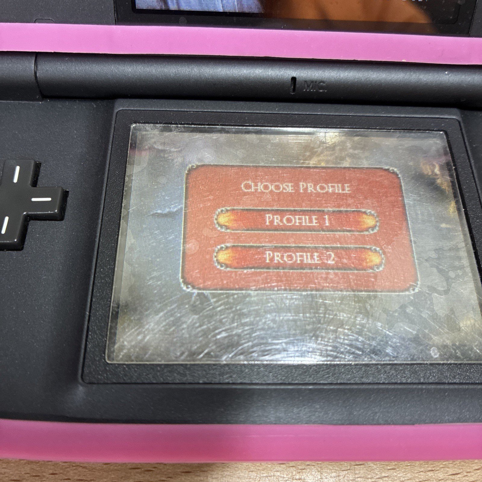 Nintendo DS Console Red Handheld System Pink Overlay Tested Working With Charger