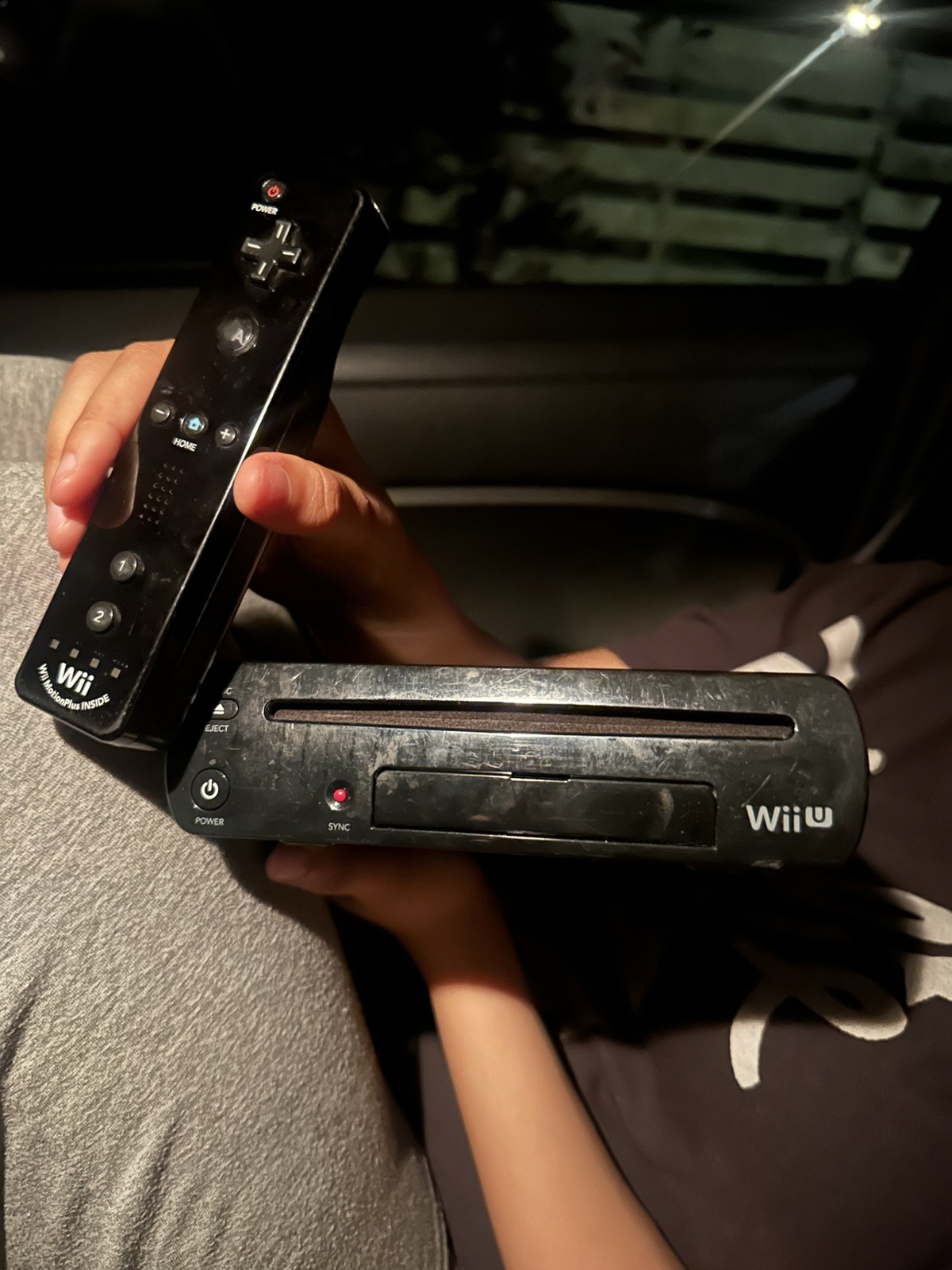 Nintendo Wii U WUP-101 (02) and Wii motion plus controller with cables parts/