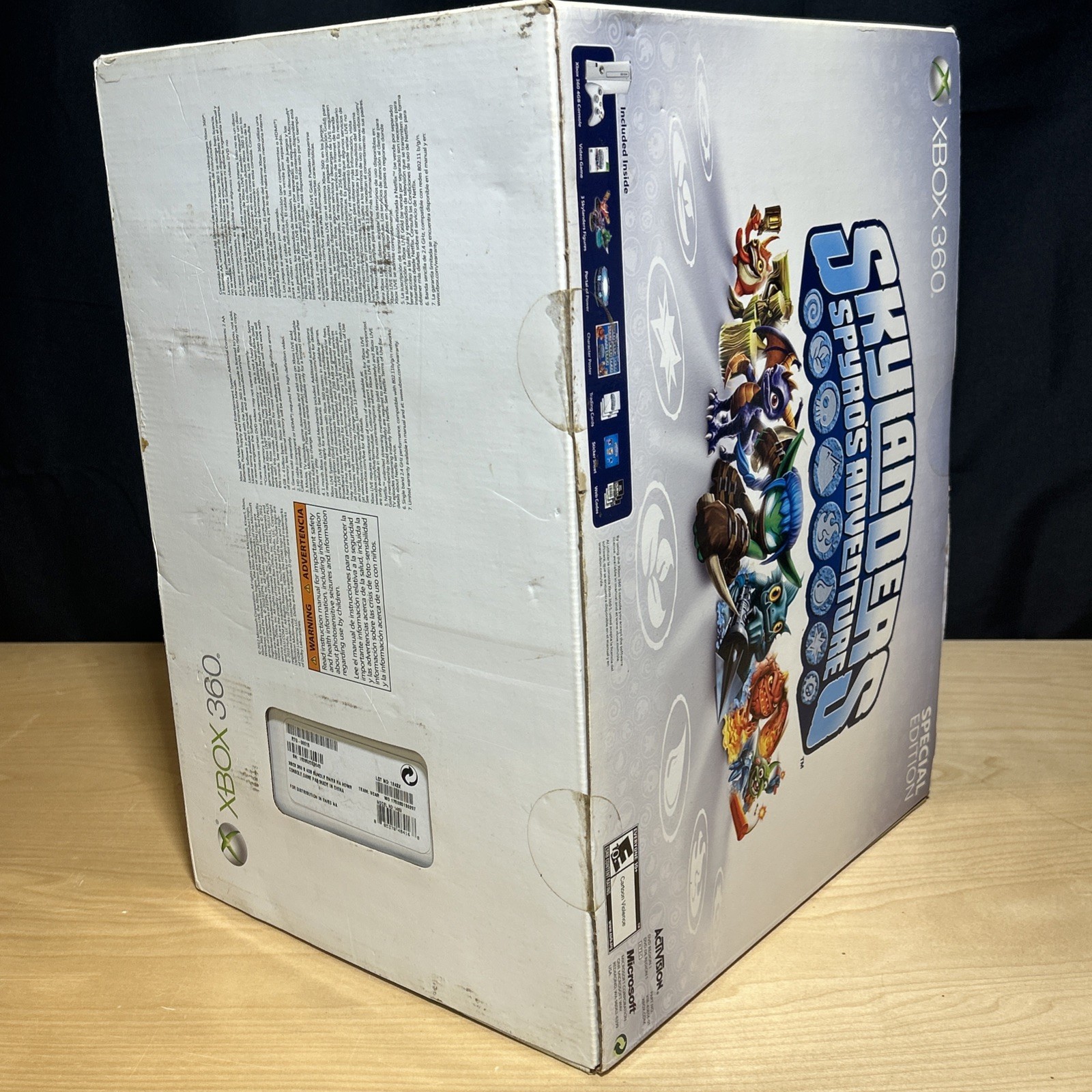 2012 Microsoft Xbox 360 Slim 4GB White Console Skylanders Bundle New OPEN BOX
