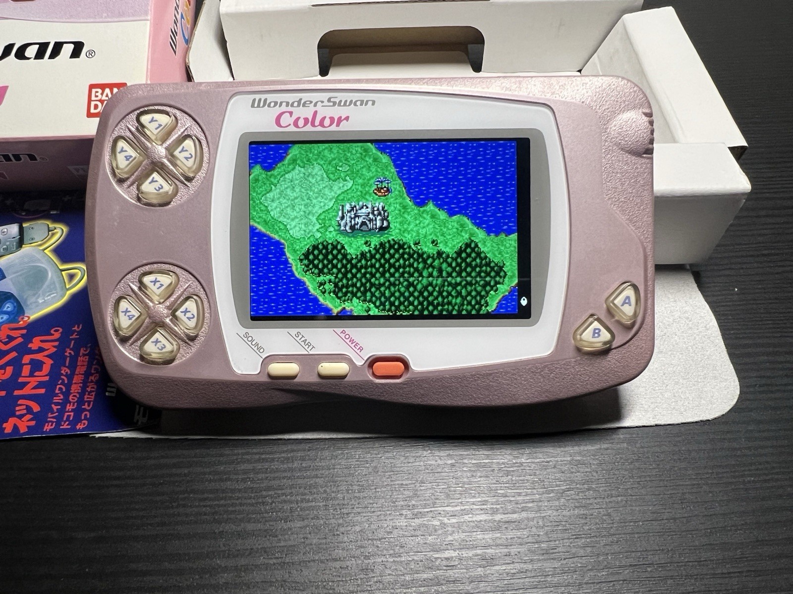 Bandai WonderSwan Color WSC With Box & IPS Screen & New Glass Lens