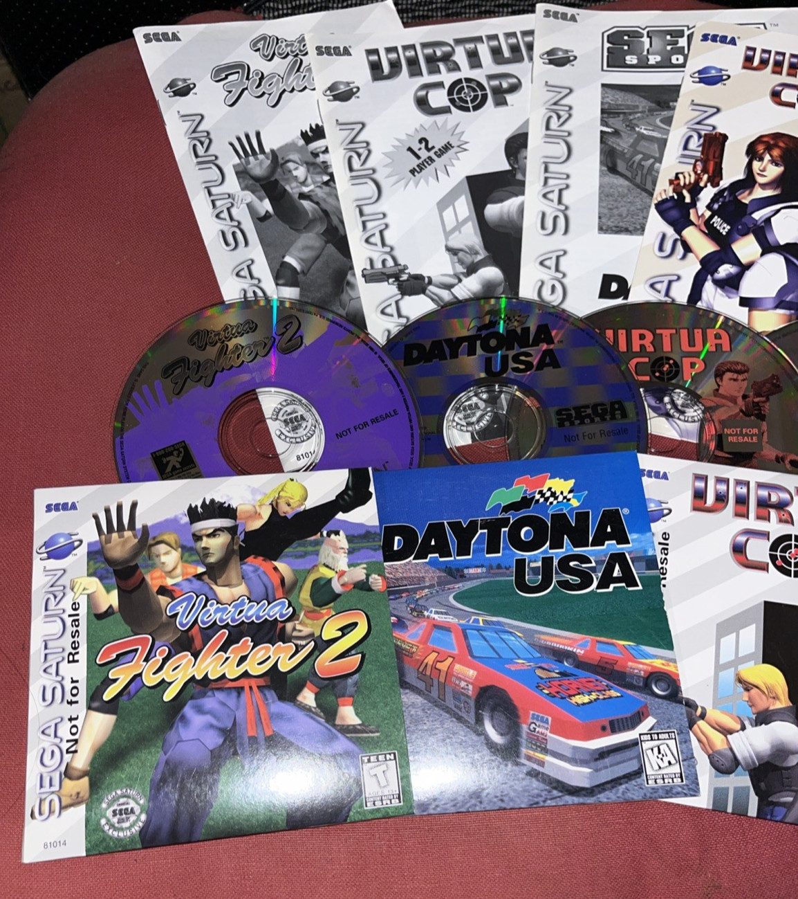 Sega Saturn MK-80000A, Controller, Not For Resale Games & Arcade Gun – TESTED