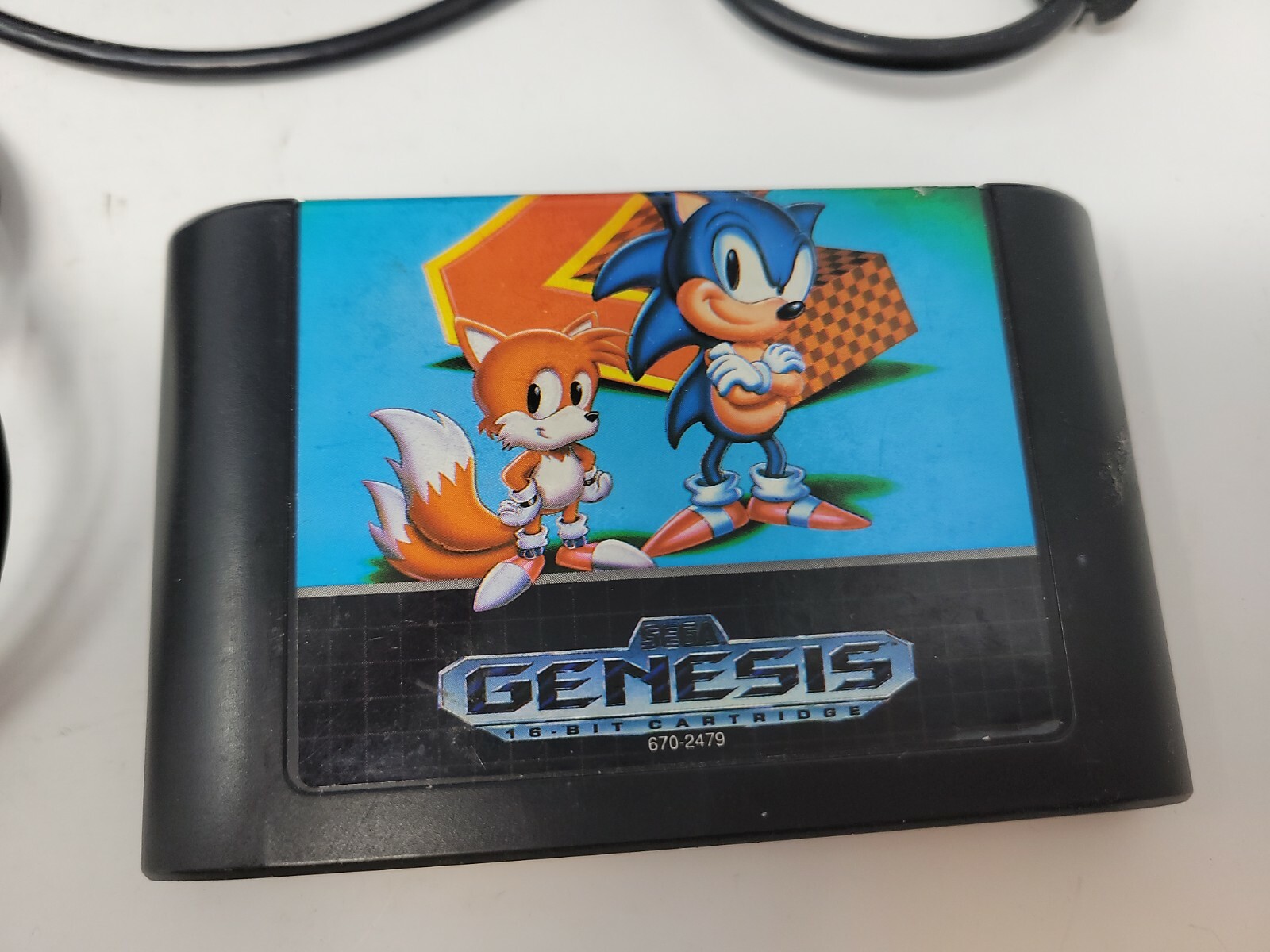 Sega Genesis 3 Lot: Black Console/ 2 Controllers/Frogger/Sonic 2 NOT Tested