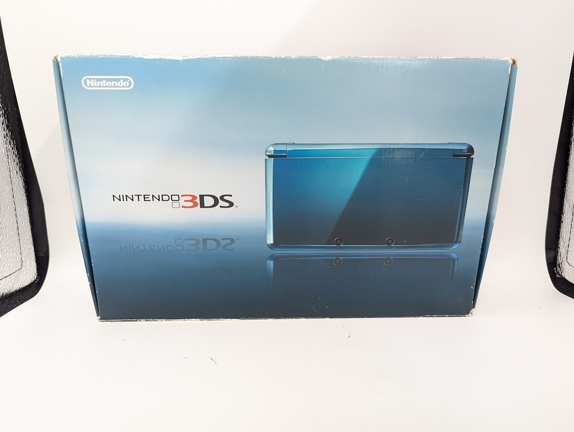 B7110 Nintendo 3DS console Aqua Blue Japan w/box memory 2GB manual AR card fx