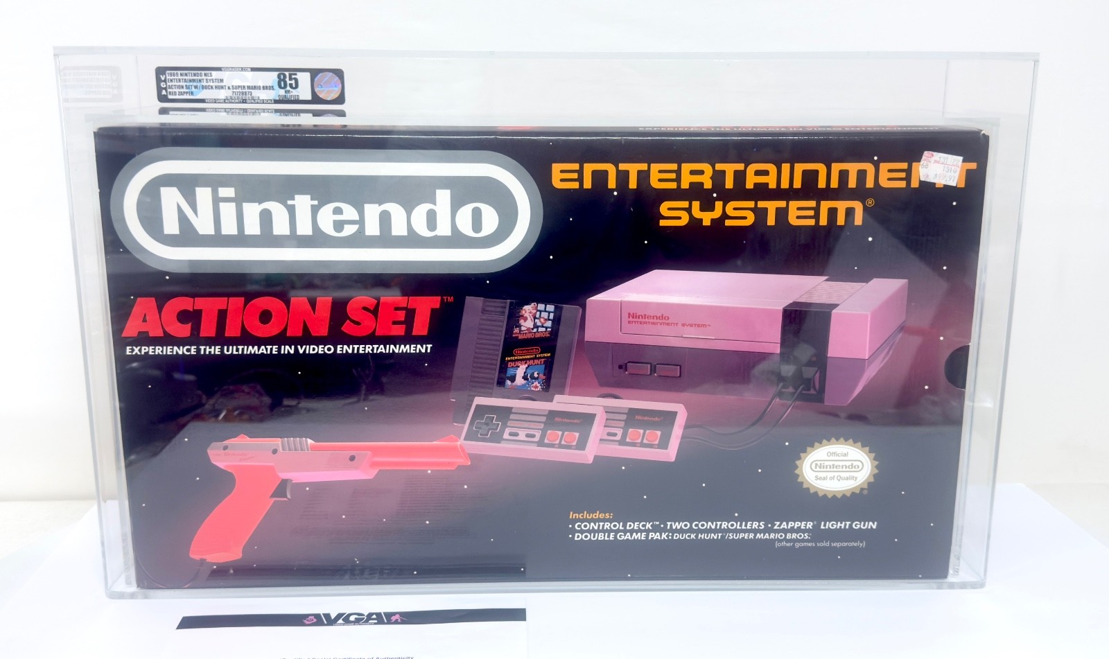 Nintendo Entertainment System Action Set Console VGA 85+ NM+ Qualified _STUNNING