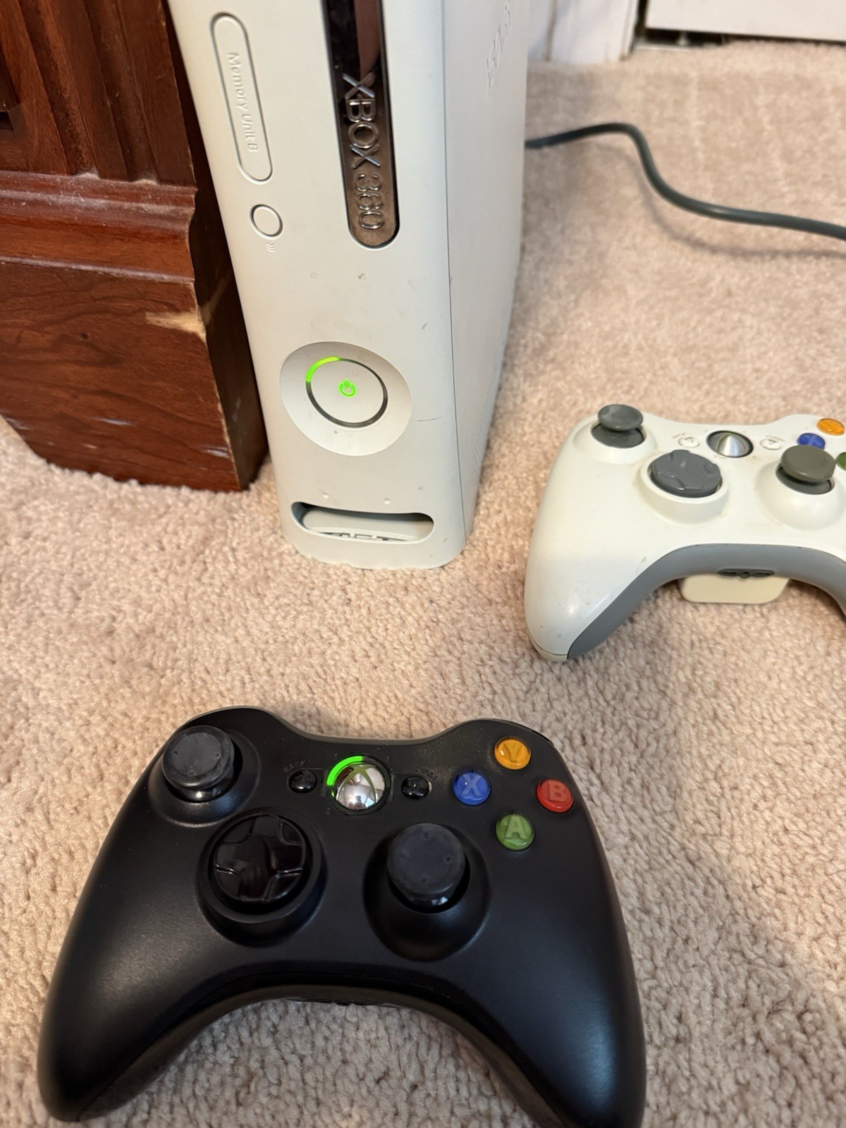 Microsoft Xbox 360 Console With Two Controllers Tested Working