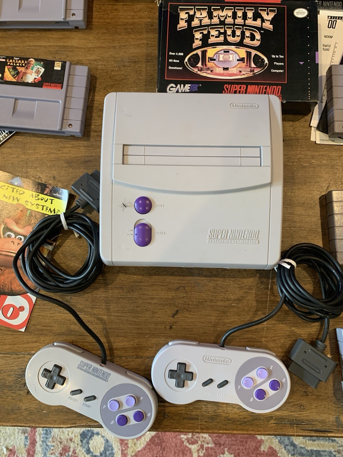 90s Super Nintendo Entertainment System MINI SNES Jr Console SNS-101 5 Games