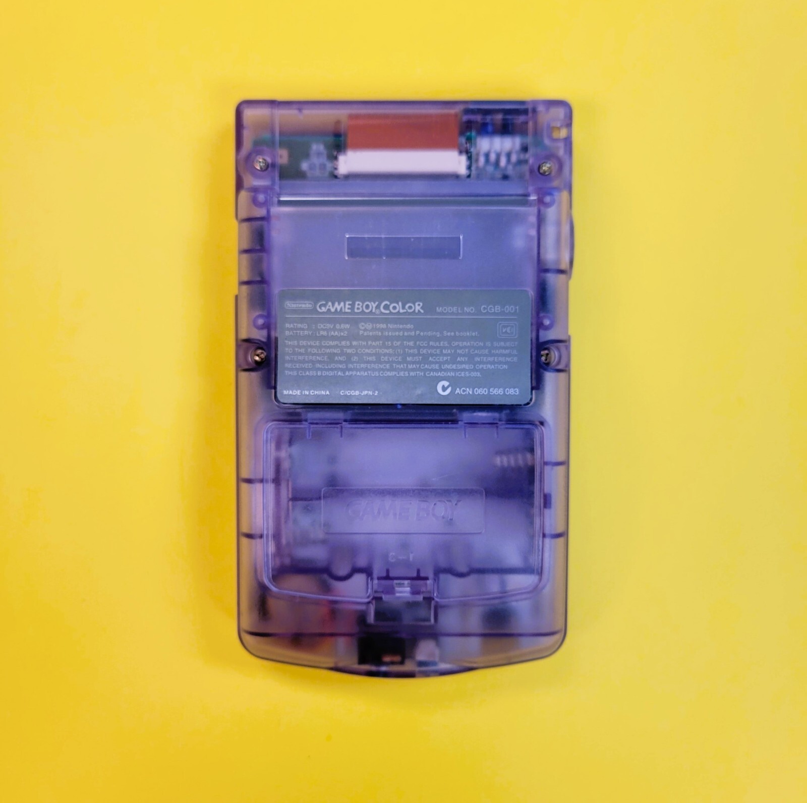 Nintendo Game Boy Color Clear Atomic Purple 👾 CGB-001 GBC RESTORED NEW BODY