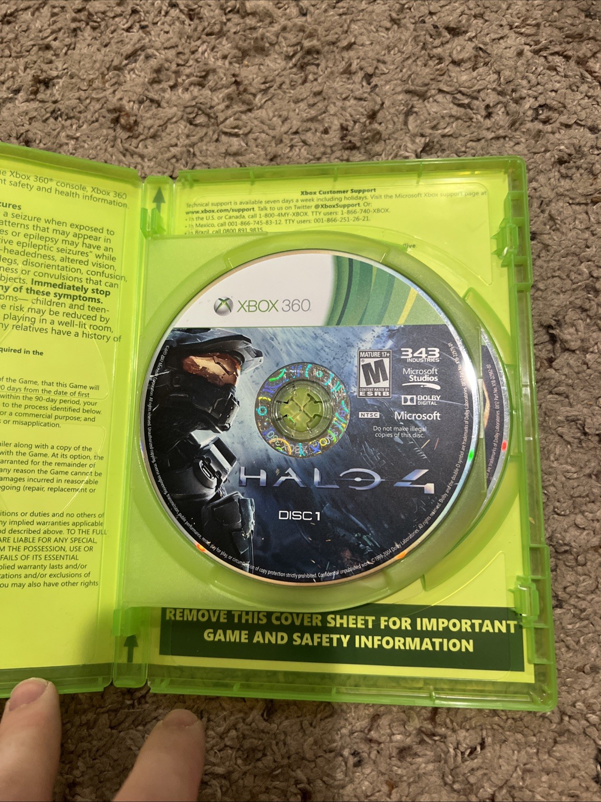 Microsoft Xbox 360 Console With Halo 4 & Wireless Controller Working!