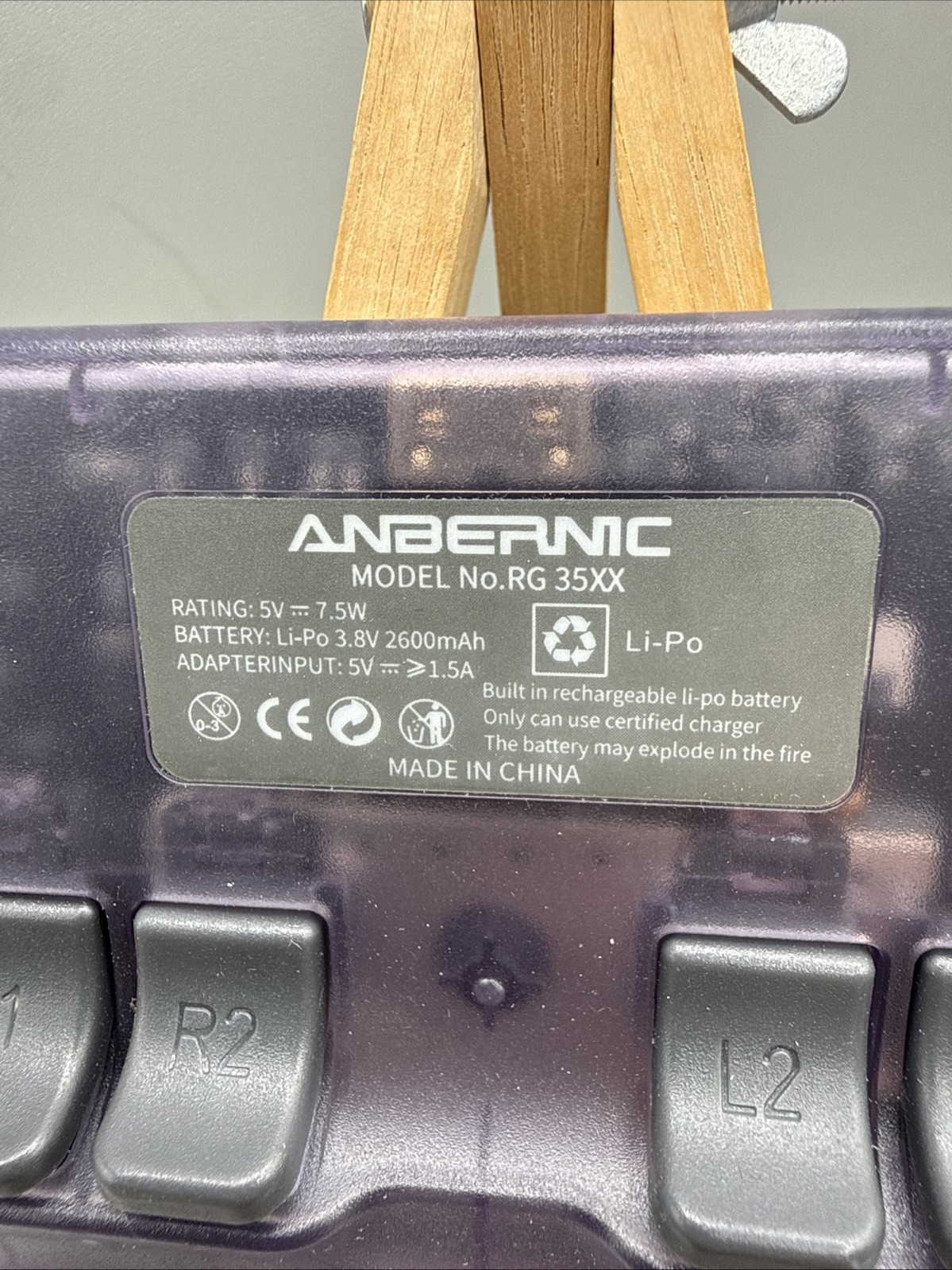 Anbernic RG35XX Handheld Game Console Clear Purple-untested
