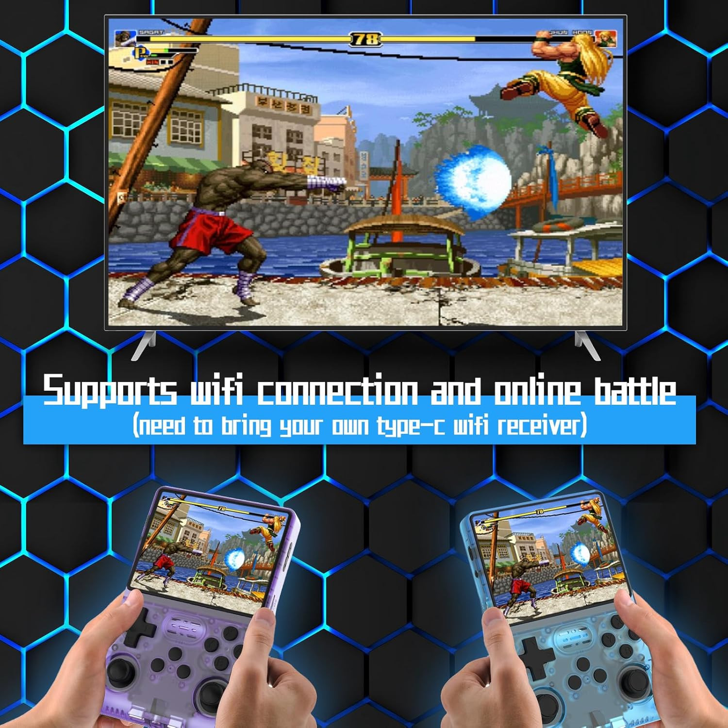 30000 Games in 1 Handheld Game Console R40S PRO 3.5 Inch IPS Screen Mini Retro C
