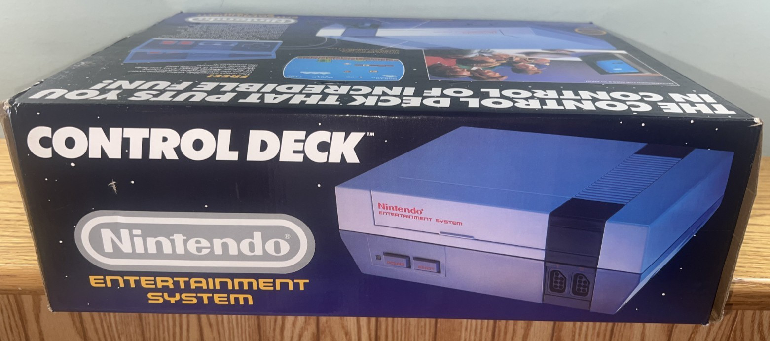 1986 Nintendo NES CONTROL DECK Super MARIO Bros. BOX Set SERVICED +TESTED! NICE!