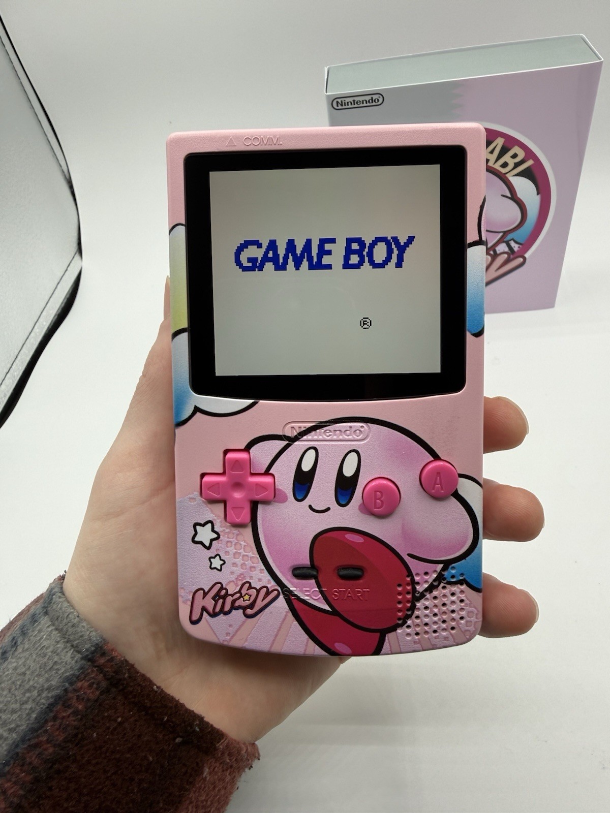 Custom Kirby USB C Rechargeable Nintendo Gameboy Color W/ Matching Box
