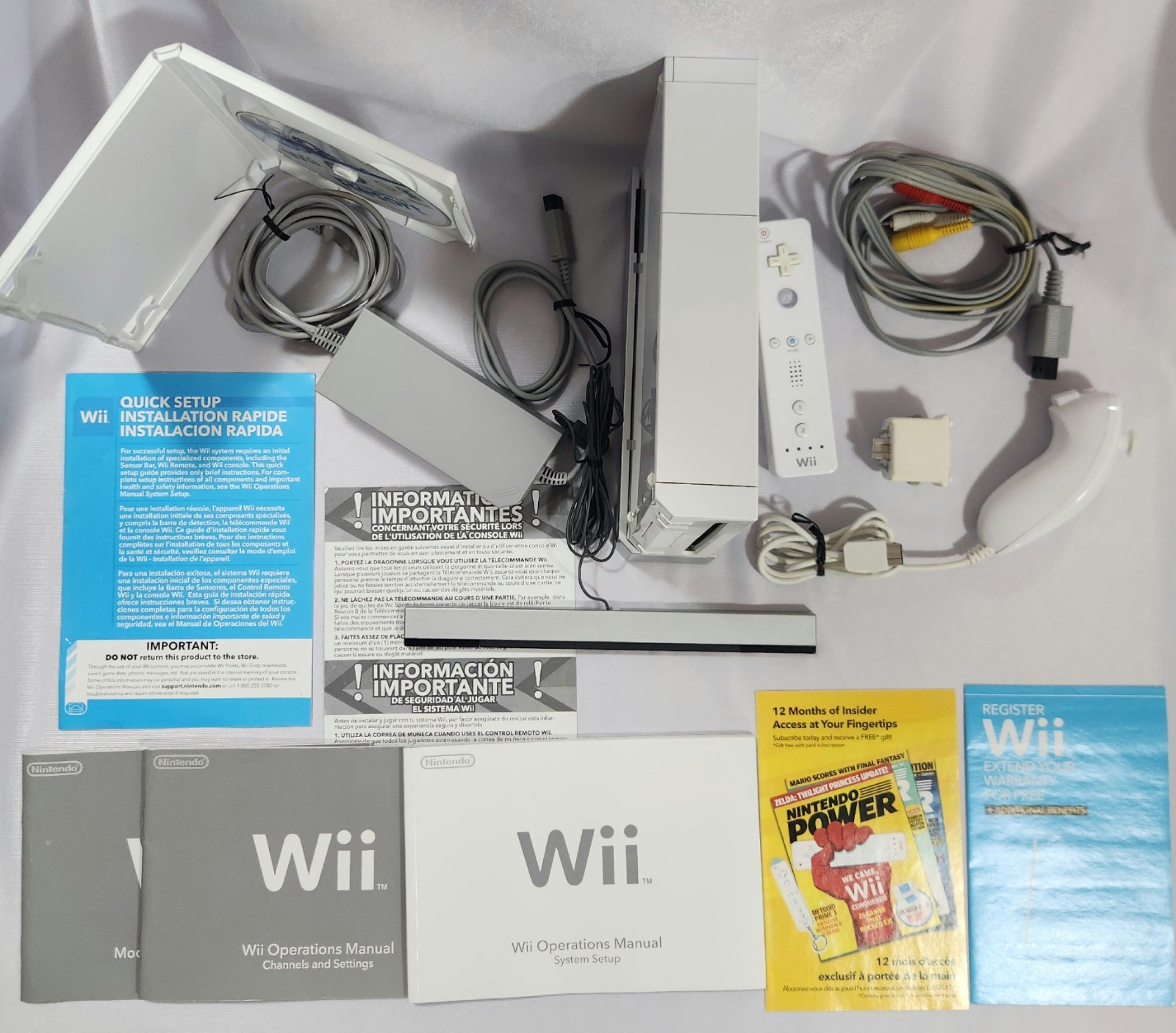 Nintendo Wii White RVL-001(USA) Complete Bundle Authentic Tested Excellent