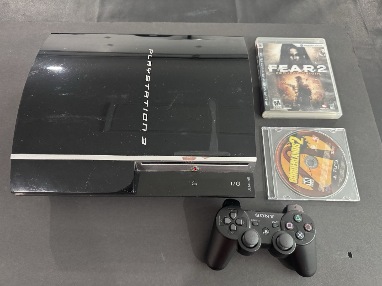 Sony PS3 Fat CECHK01 80GB Console Tested Works + DualShock 3 & 2 Games