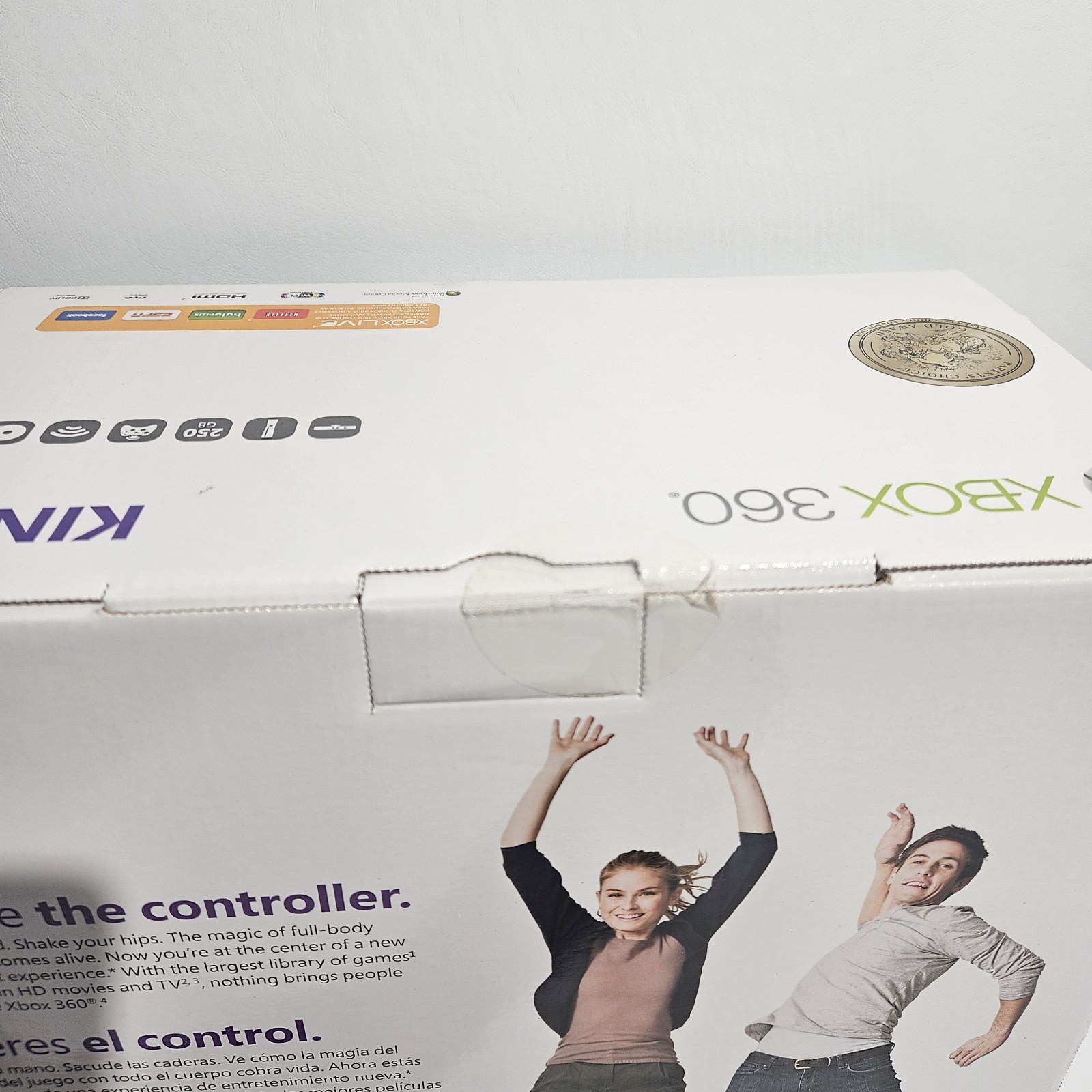 Microsoft Xbox 360 S Slim 250GB Black Kinect Bundle 2 Games NTSC NEW Sealed!