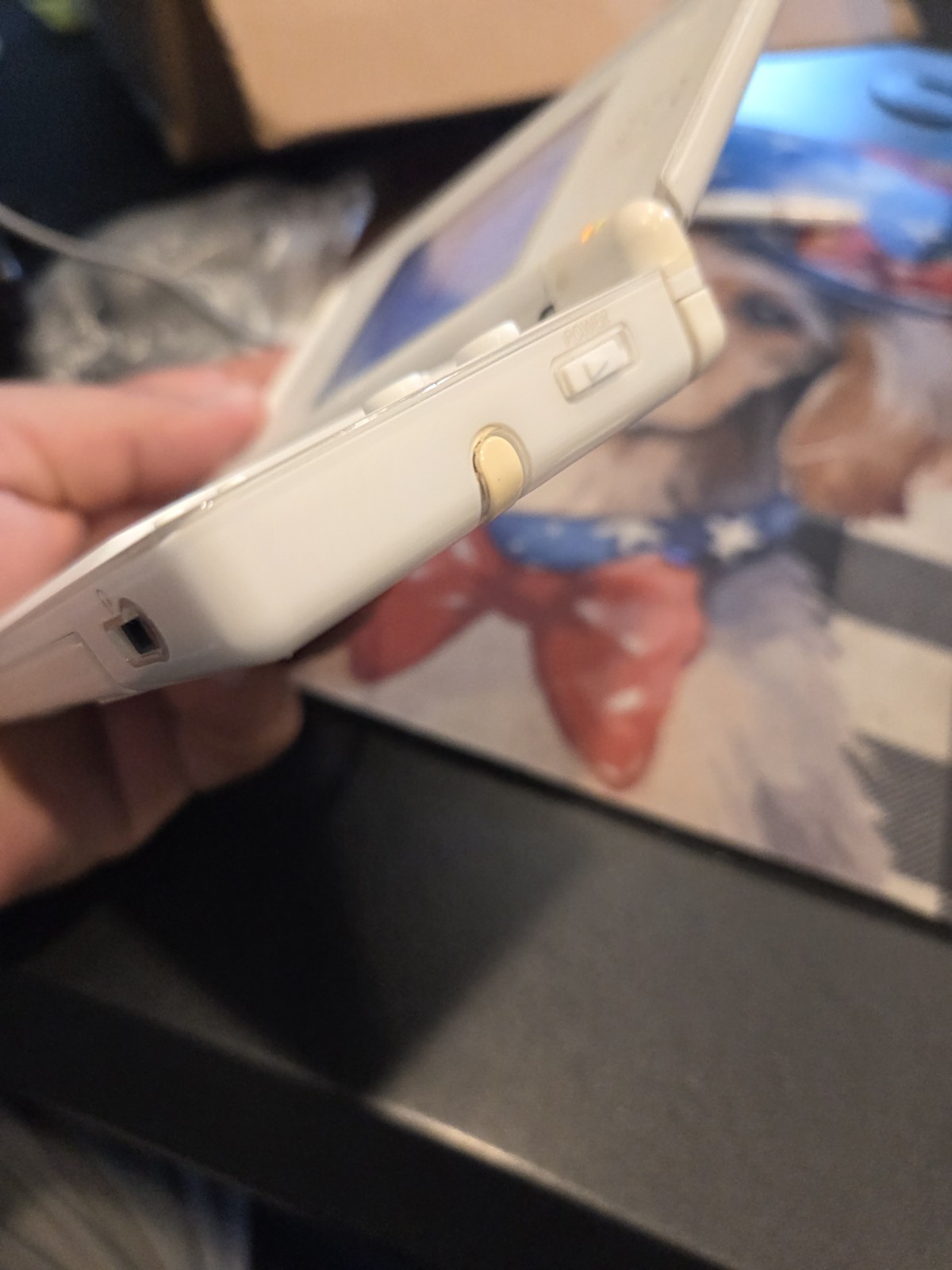 Nintendo DS Lite USG-001 JPN White Handheld Console Stylus Only Bad Hinge