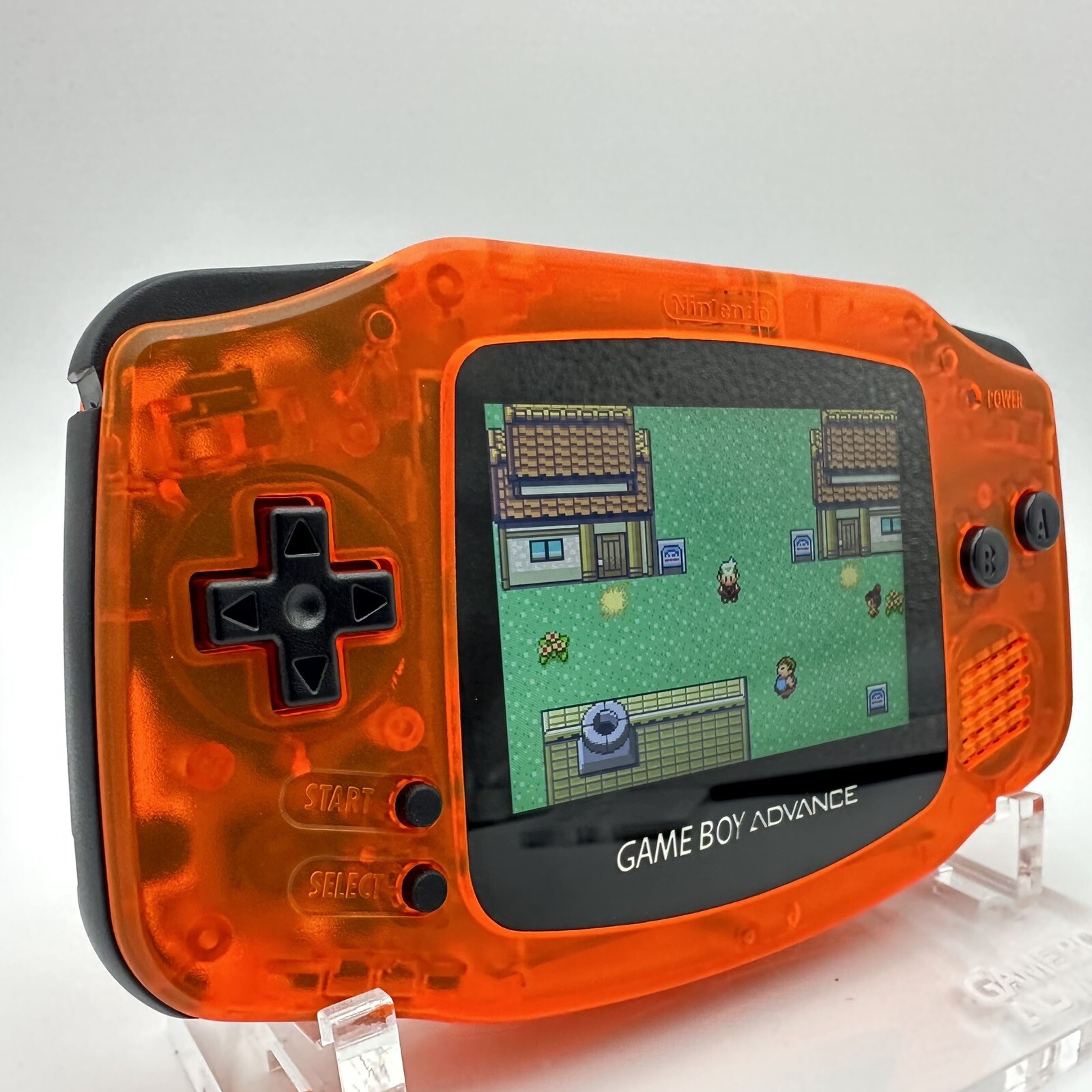 Game Boy Advance GBA iPS Laminated Backlight Backlit Console Clear Orange Black
