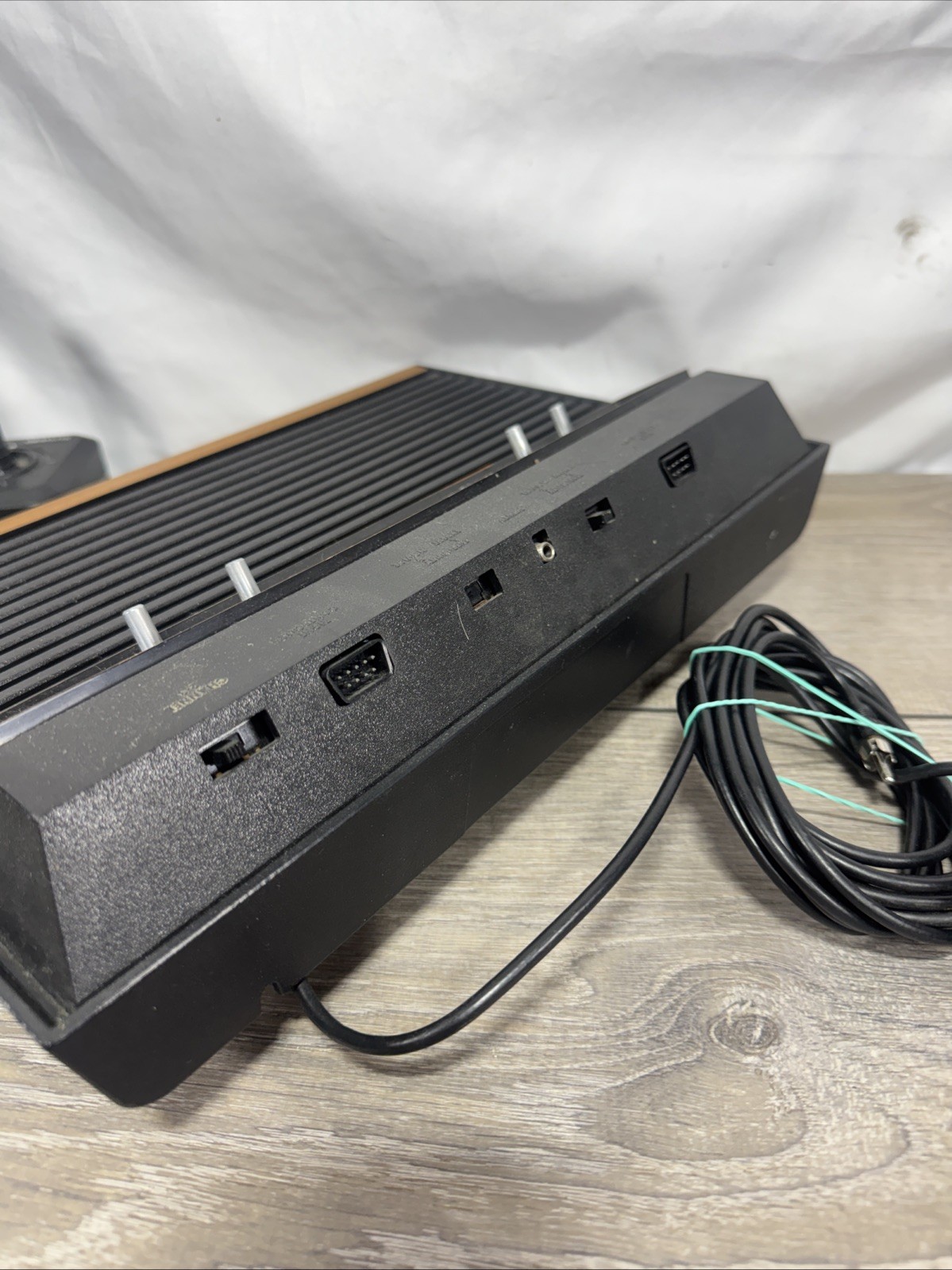 Atari 2600 4-Switch Woodgrain Console Bundle w/ 2 Joysticks, 4 Games Working