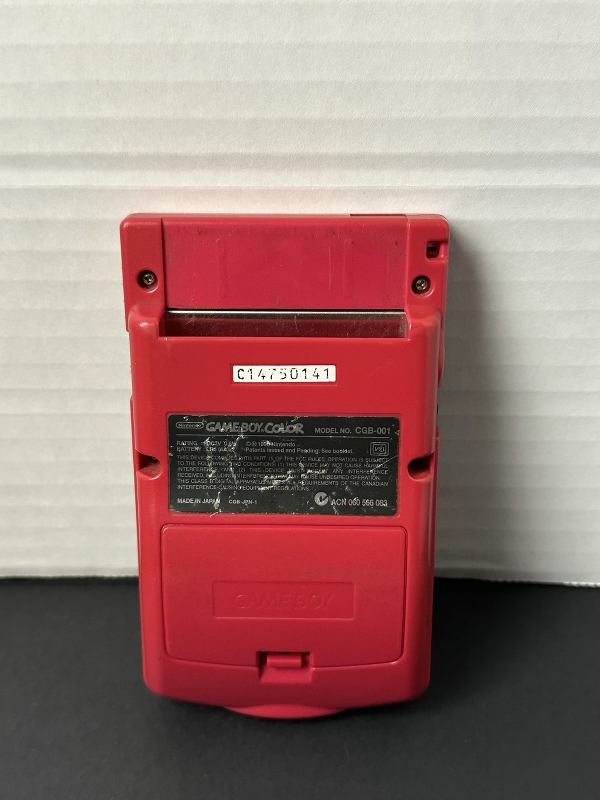 Nintendo GameBoy Color GBC Berry Red Handheld System Console CGB-001 Tested