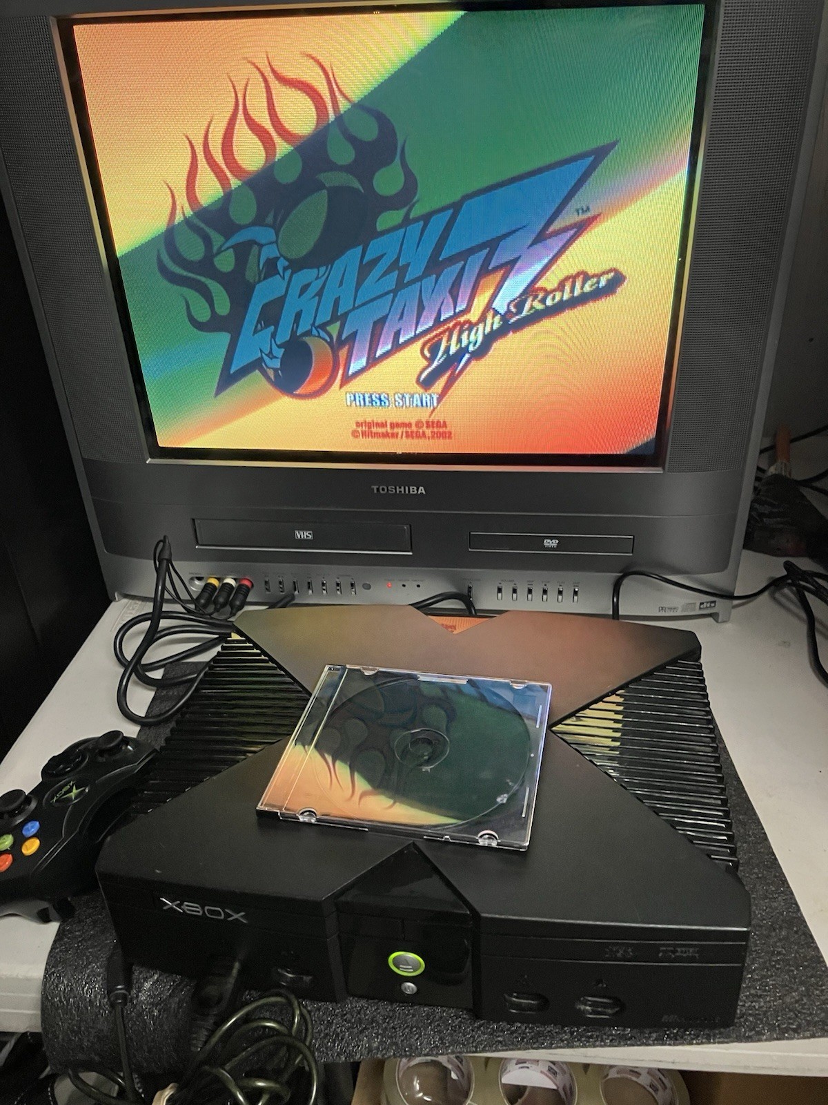 Microsoft Original Xbox Console Bundle Big Duke 15 Games Halo Crazy Taxi Deus Ex
