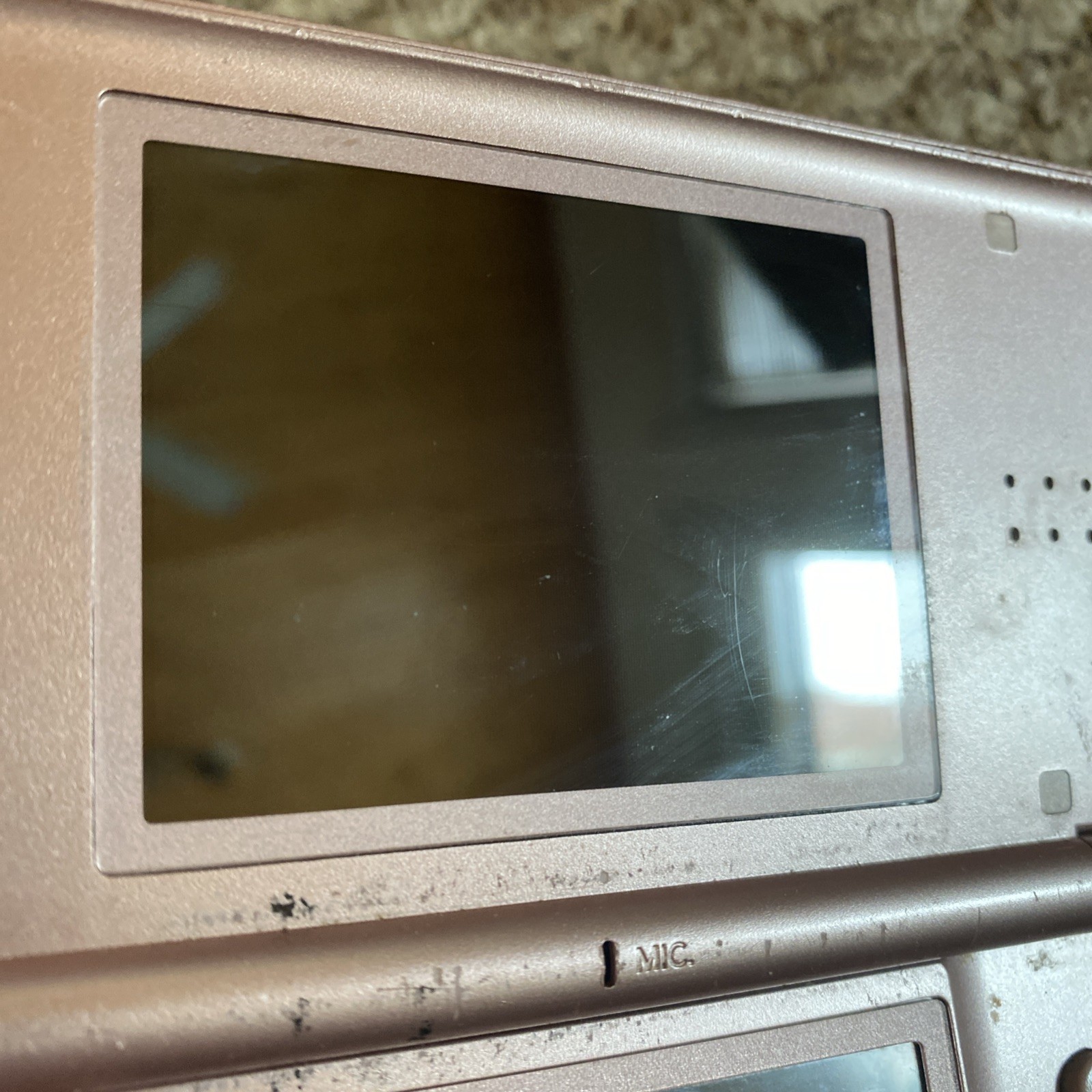 Nintendo DS Lite Metallic Rose Pink Handheld USG-001 W/ Charger Tested