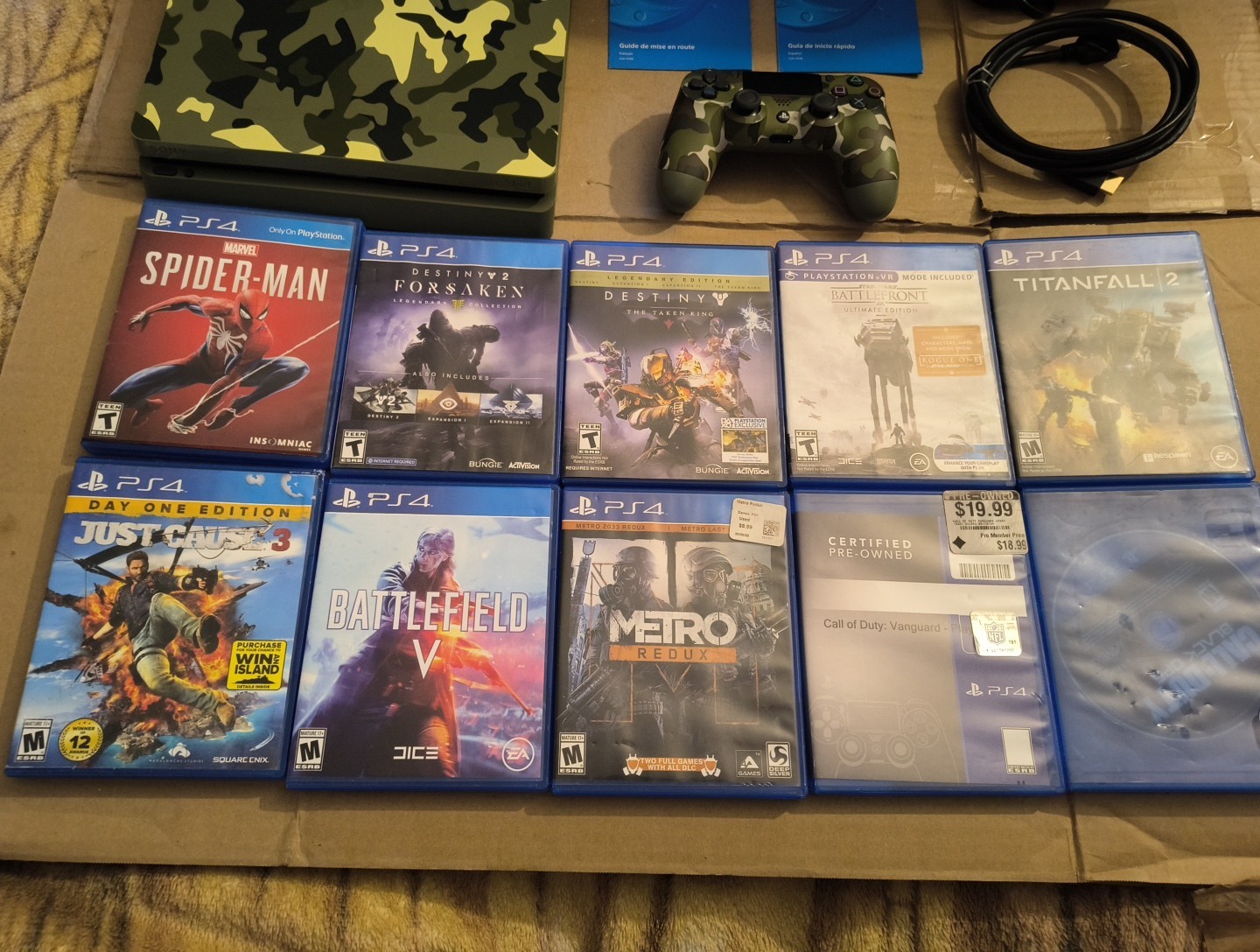 PS4 Slim Call Of Duty WW2 Camo Limited Edition In Box Lot Of 17 Games Read Des