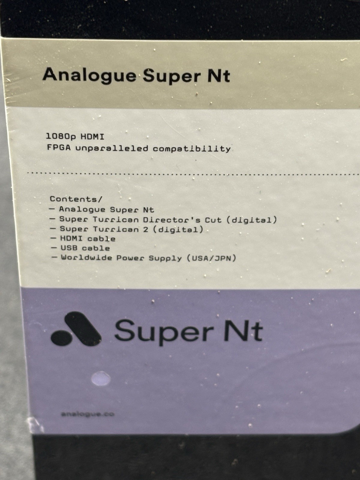 Analogue Super Nt Black SNES FPGA Console 1080p HDMI New with Shelf Wear Read