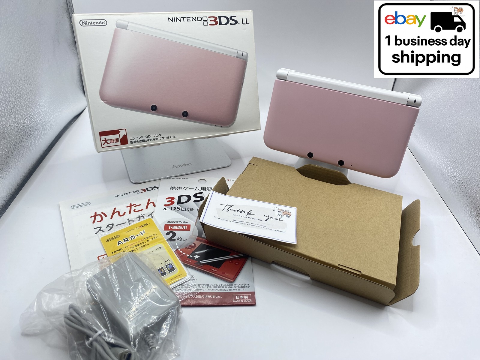 Scratched Nintendo 3DS XL LL Pink White SPR-001 Console Japanese ver 1day ship