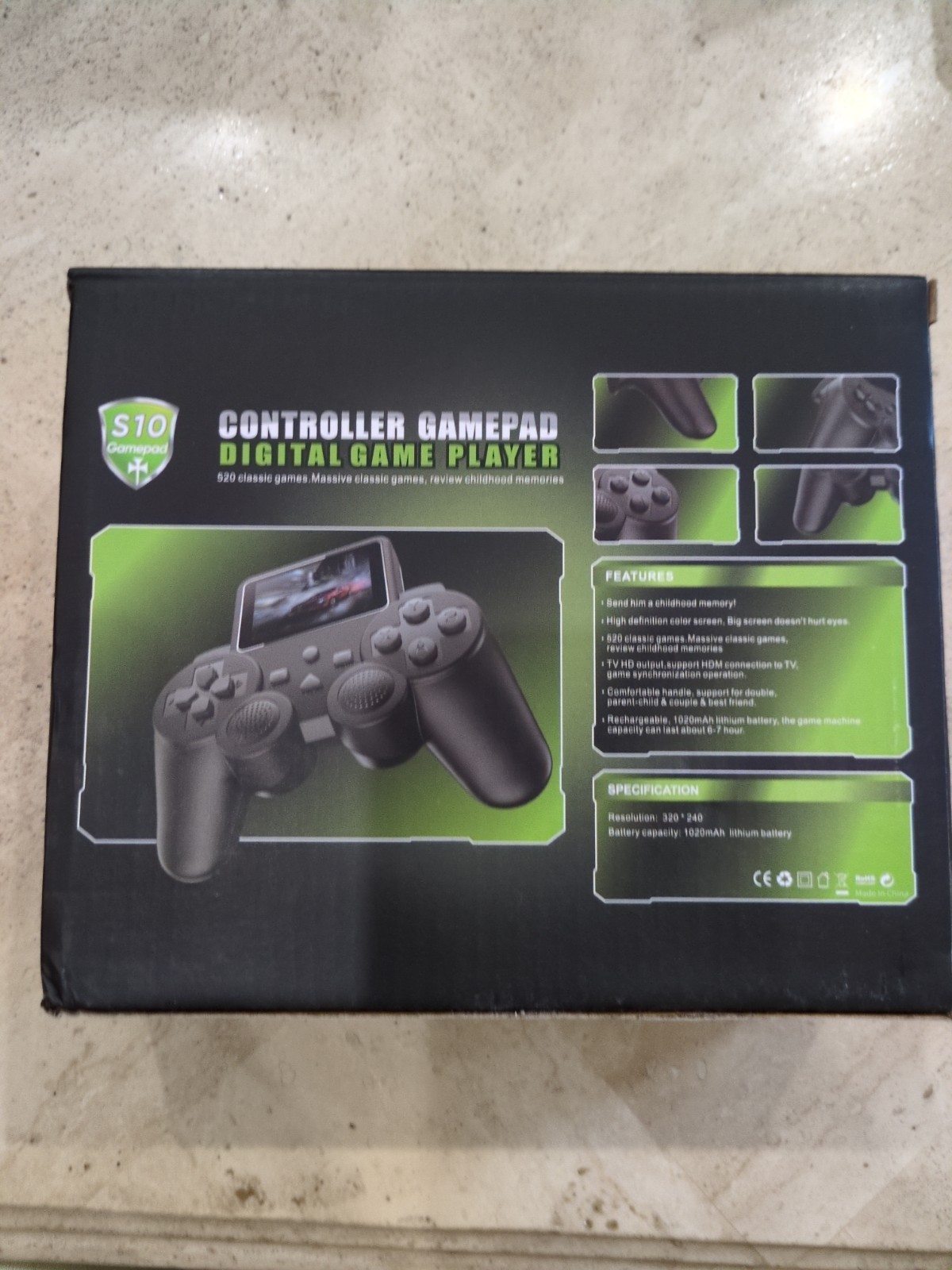 S10 Handheld Gamepad Controller Video Game Player, Black, 520 Built-In Games