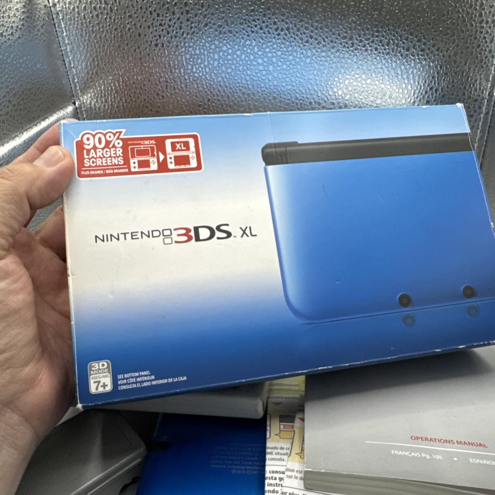 Nintendo 3DS XL Handheld Console SPR-001 Blue/Black USA Complete in Box +2 games