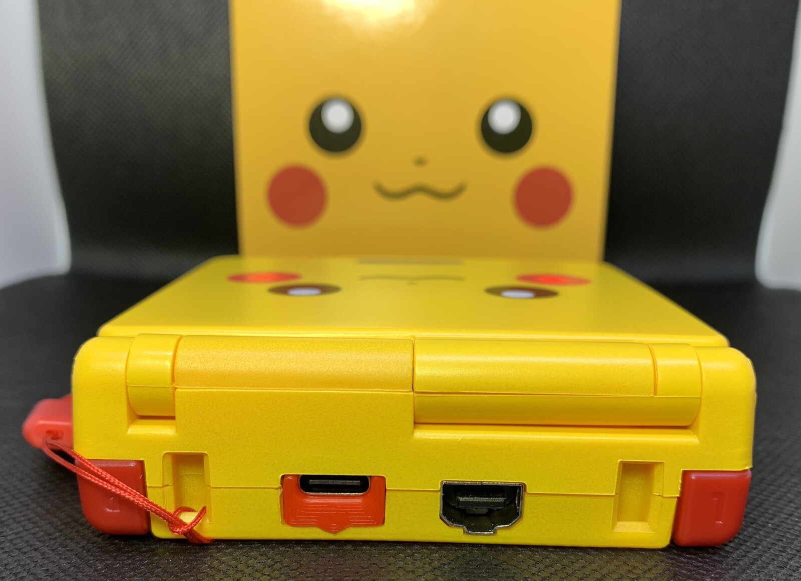 Pikachu GBA SP Gameboy Advance SP IPS V2 Bundle – Charger,Game,Yellow LED&Cheeks