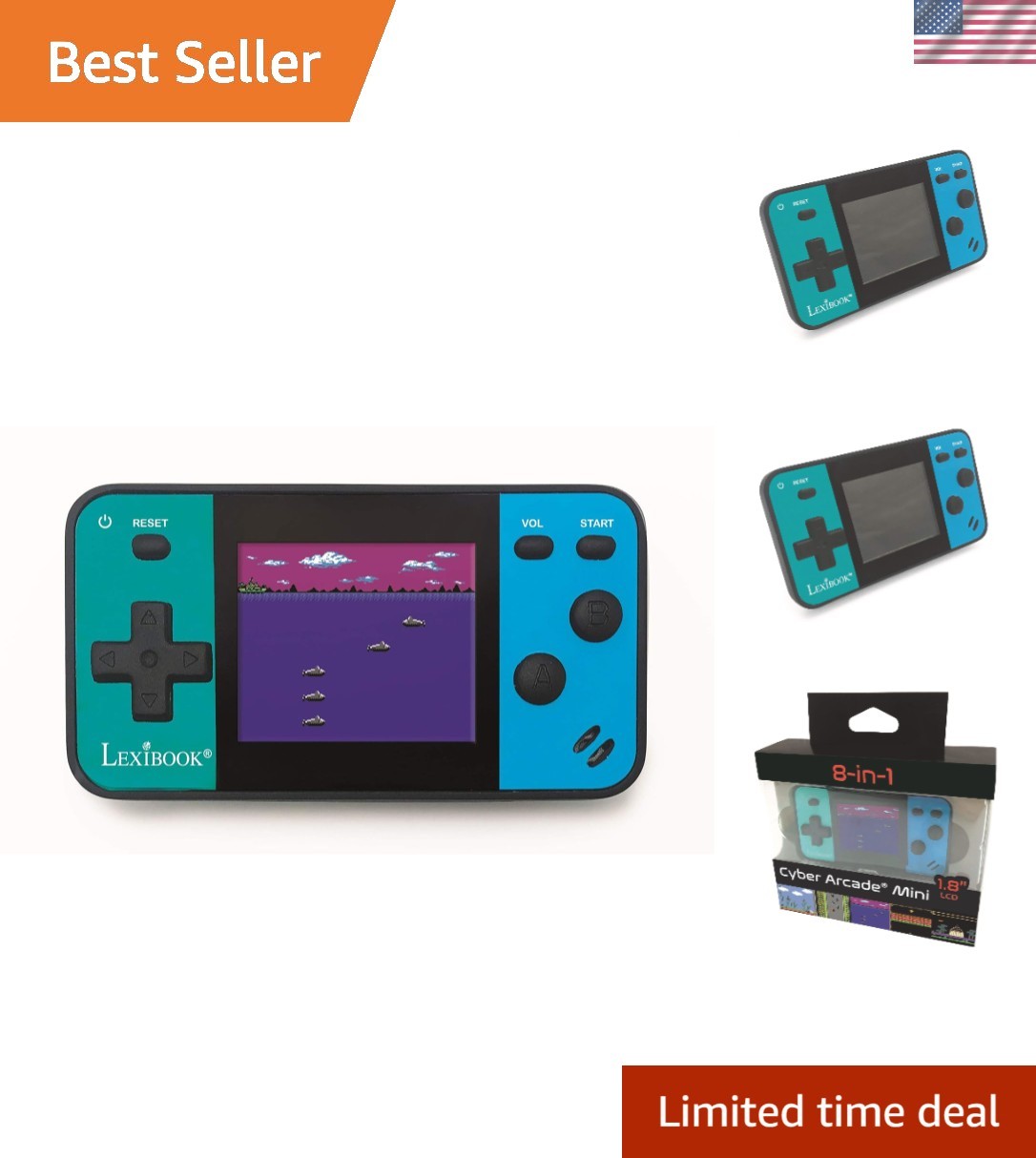Retro Handheld Game Console – 8 Built-In Games & Adjustable Volume Speaker