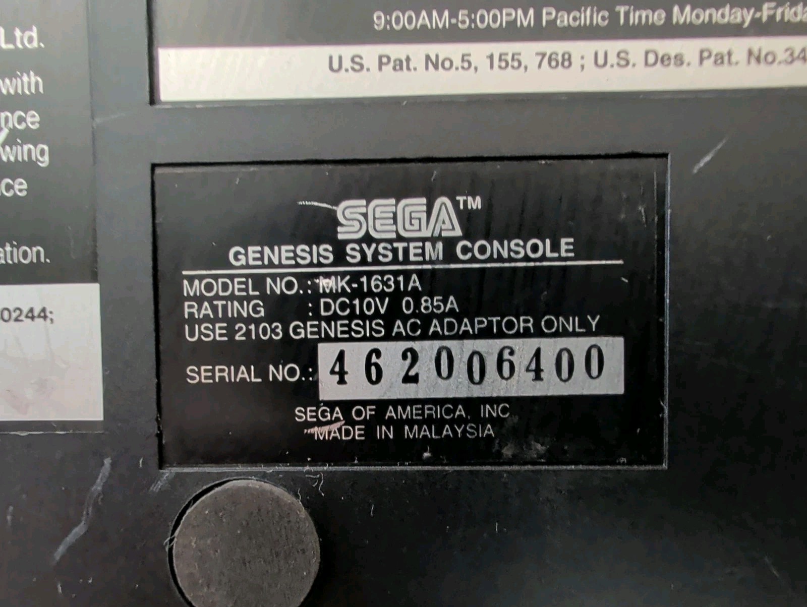 Sega Genesis Model 2 MK1631A Console Bundle, 1 Game 3 Controllers CLEANED & Nice