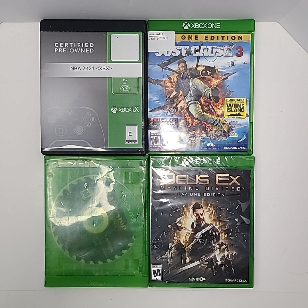 Xbox One Console 365GB Black Bundle Controller Games Deus Ex Just Cause NBA 2K